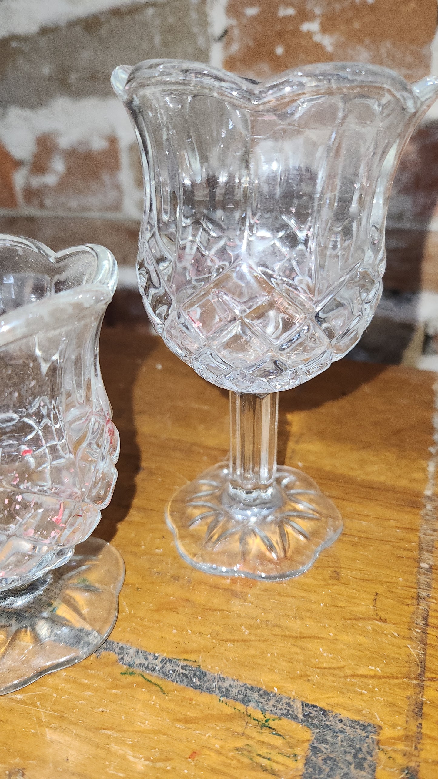 Vintage Home Interior Gifts set of 3 cut glass candleholders hi5