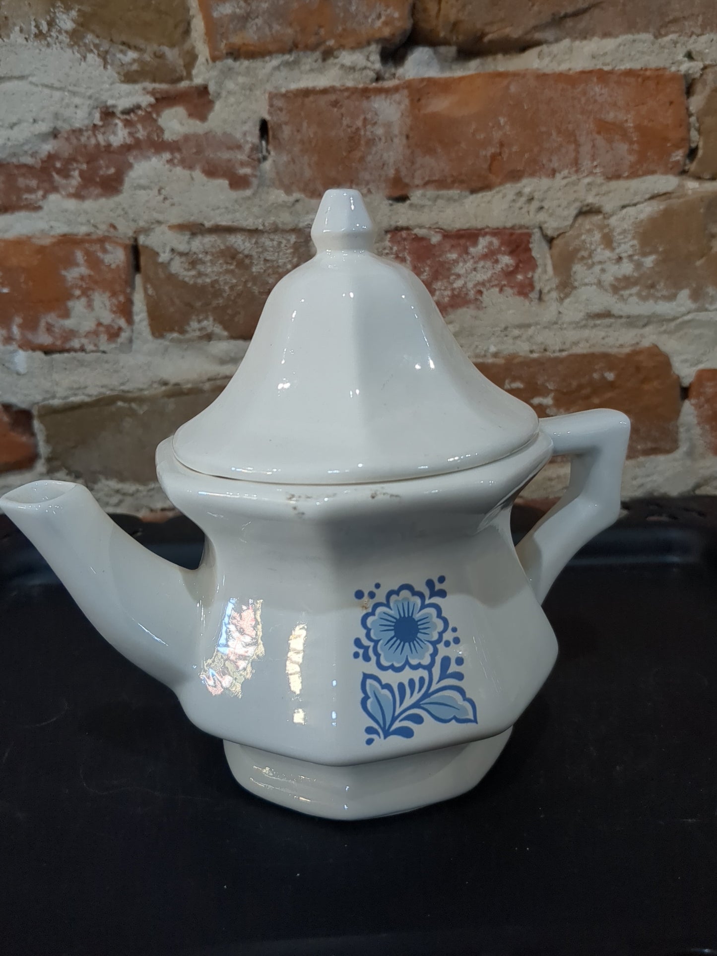 Vintage Avon Blue & White China Teapot av12
