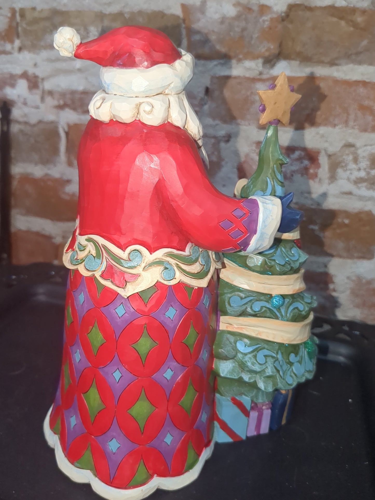 Jim Shore Heartwood Creek 15th Anniversary Santa With Tree Figurine 4059000r