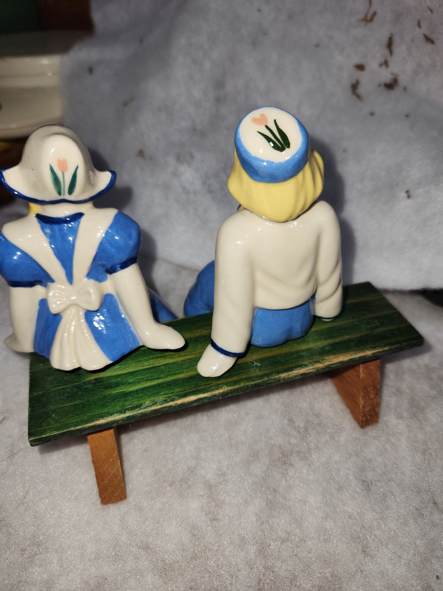 Vintage Ceramic Arts Studio Madison Wis Dutch Boy & Girl Shelf Sitters 4” Tall dut1