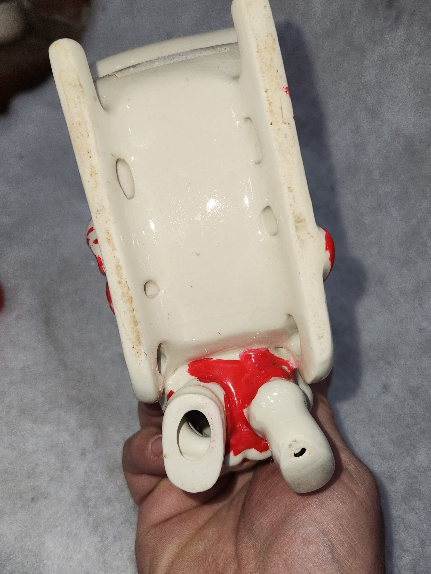 Vintage Kreiss Santa Pulling His Sleigh While his Reindeer are Snoozing inside Sleigh planter candy dish