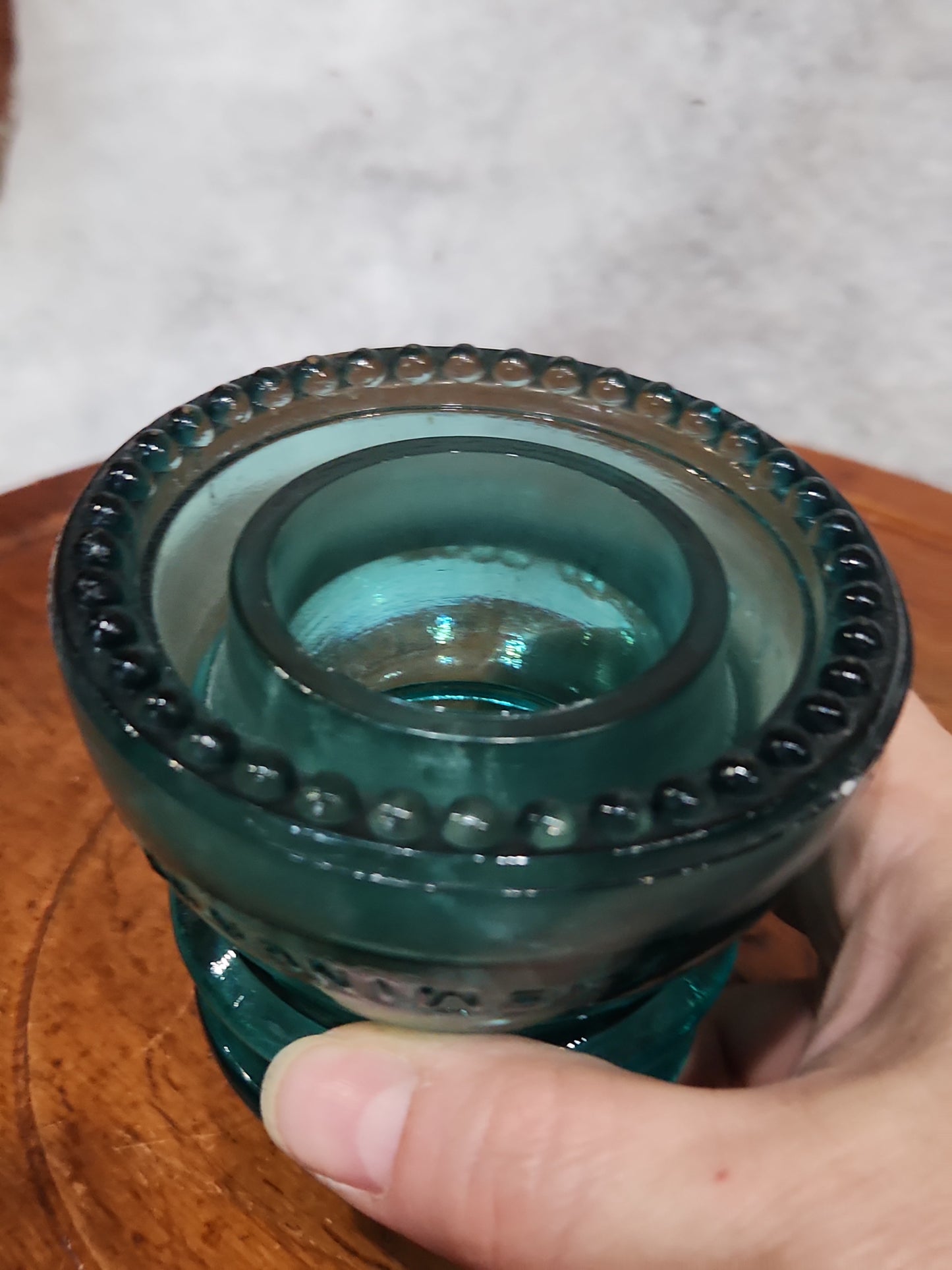 H6-42 vintage Hemingray number 42 teal green insulator