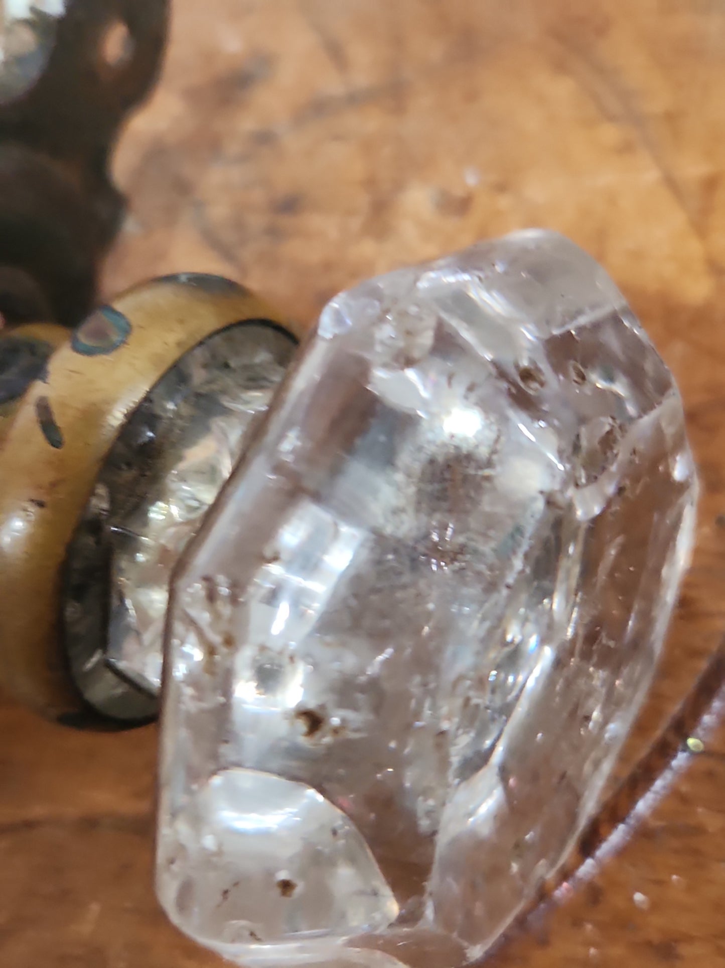 Antique UNMATCHING Glass and Metal Door Knobs attached to a stem kn21