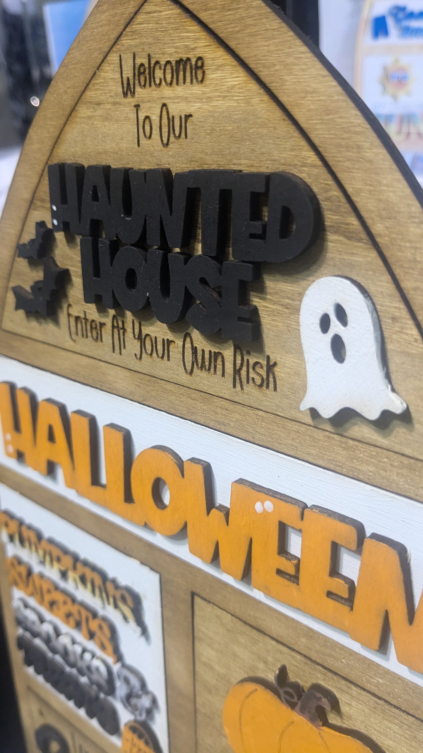 Interchangeable Flat tiered tray Halloween refill, no frame included.