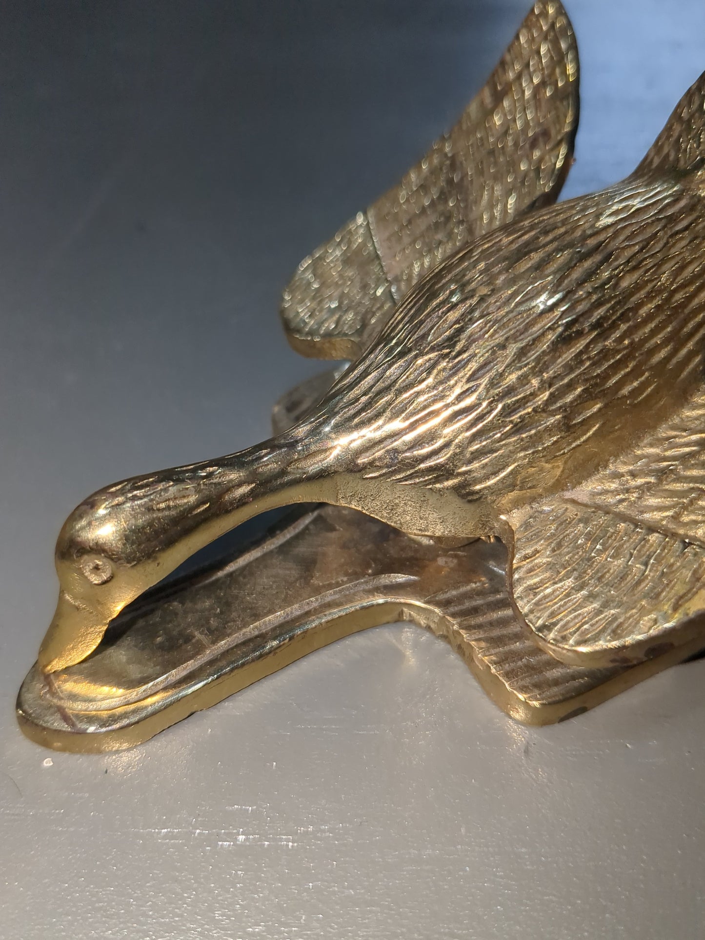 Vintage Virginia Metalcrafters Brass Goose Duck Paper Weight Clip Letter Holder br11