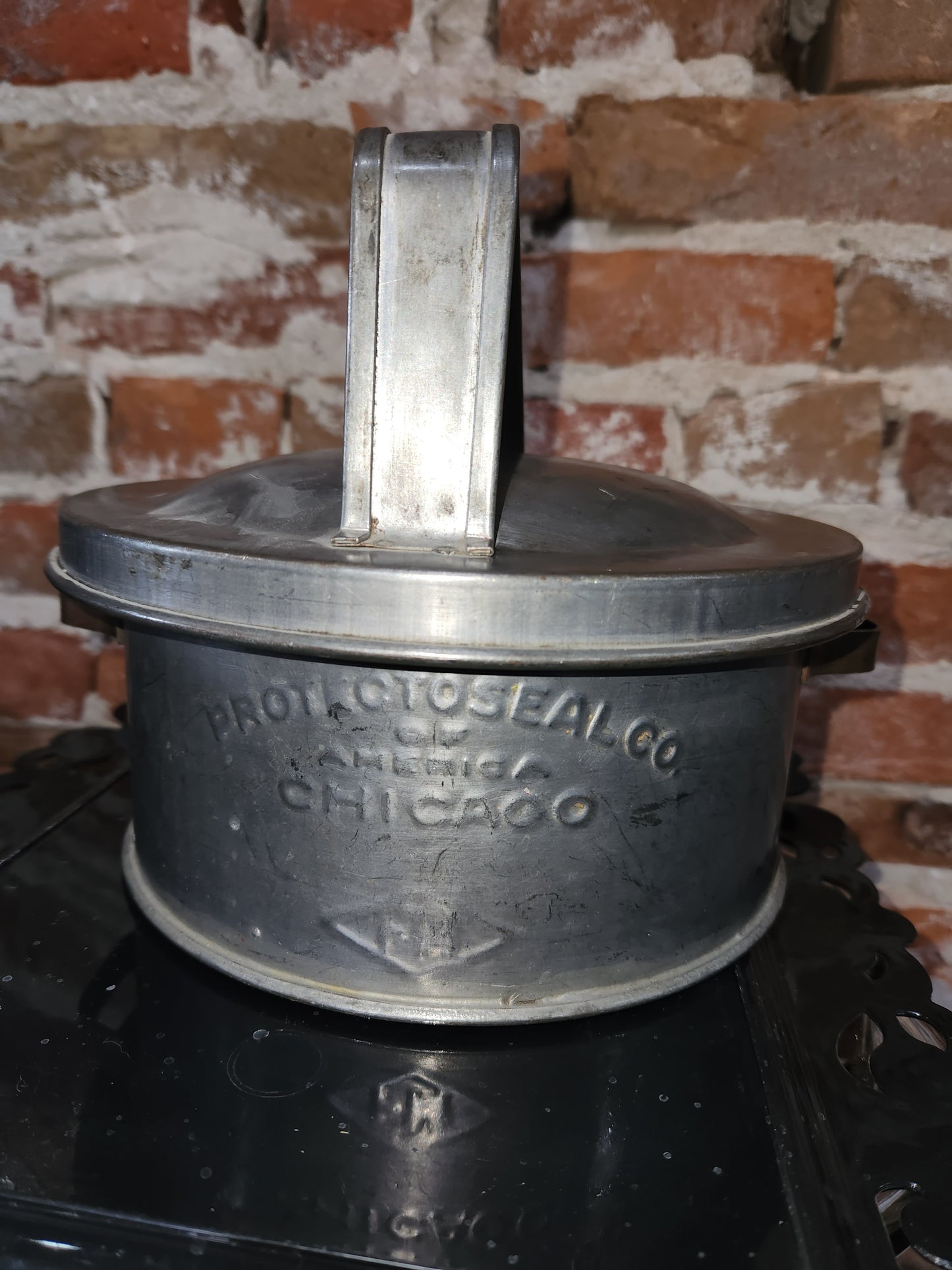 Antique Protectoseal co. of America Chicago Industrial round safety device great for steampunk decor. Ss601