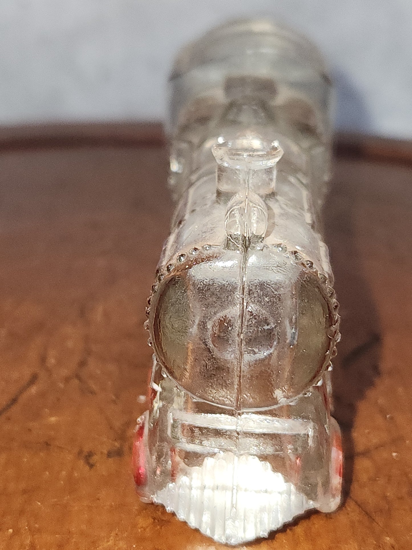 Vintage Antique Glass Locomotive Engine Candy Container Train Red Wheels V.G. & Co candy5