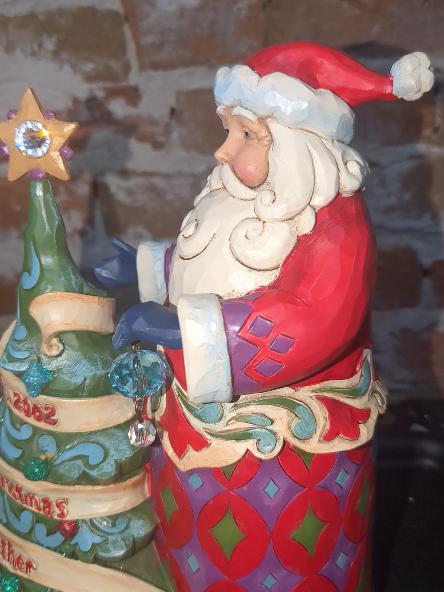 Jim Shore Heartwood Creek 15th Anniversary Santa With Tree Figurine 4059000r