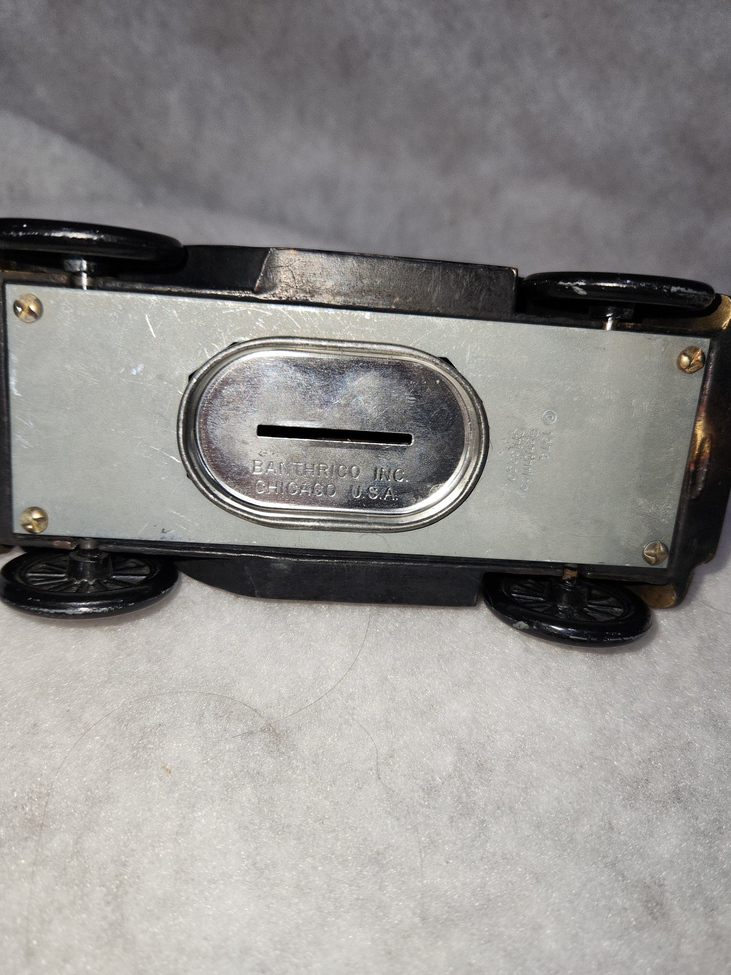 Vintage 1974 Banthrico Cast Metal Brass Plated 1929 Ford Roaster Coin Bank promotional gift cb65