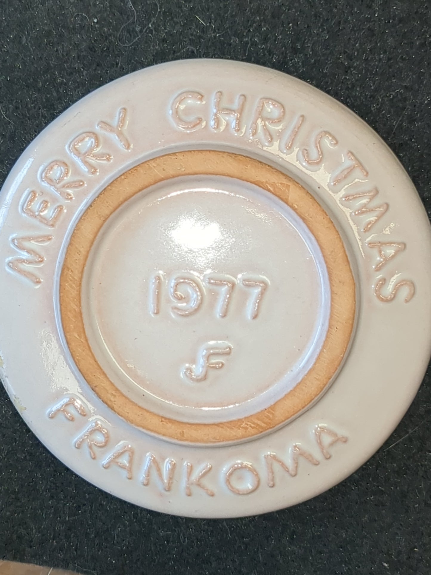Vintage Frankoma ceramic Christmas card 1977