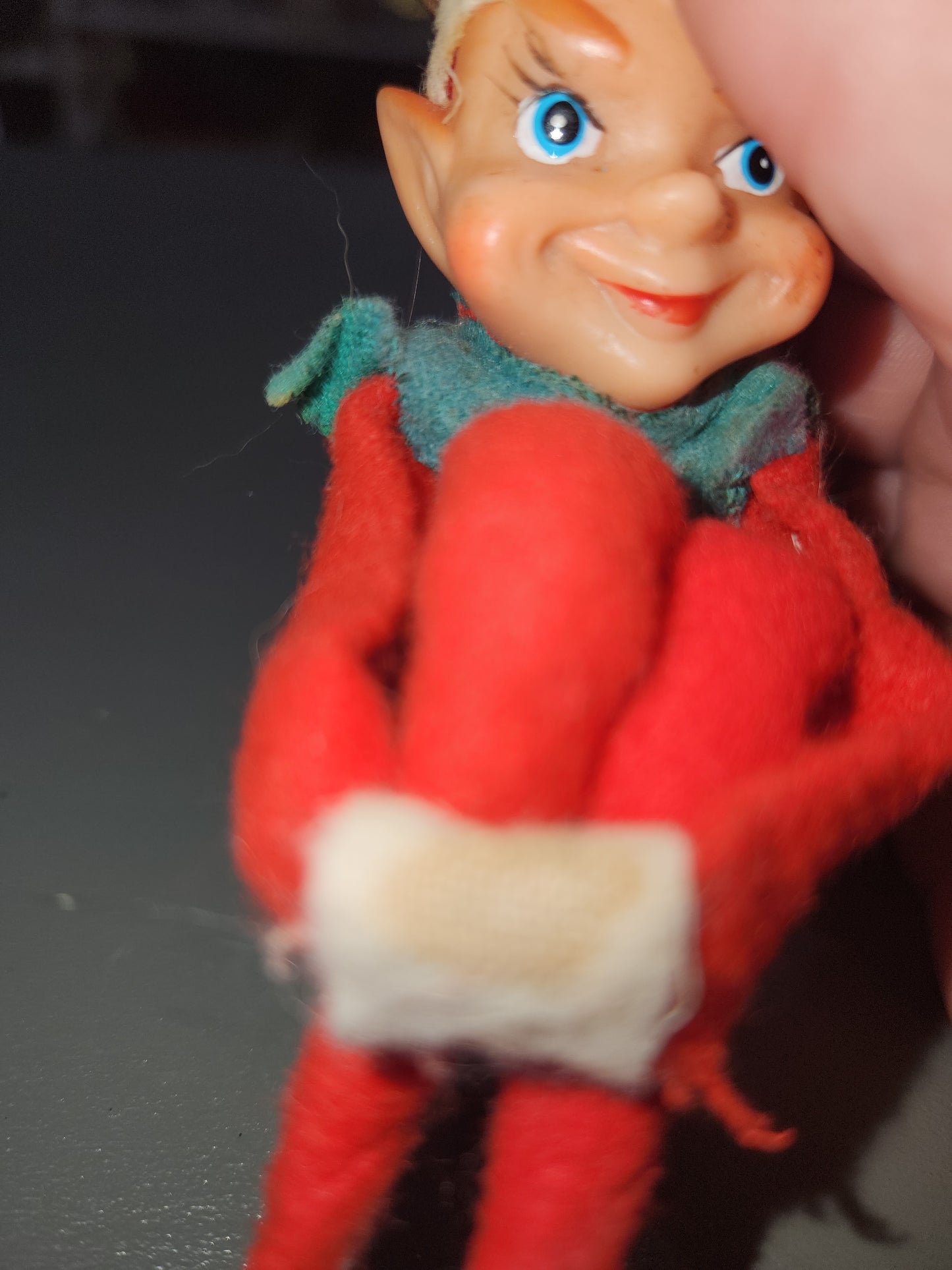 Vintage Rubber Face Knee Hugger Elf Pixie Mid Century Modern Christmas elf27