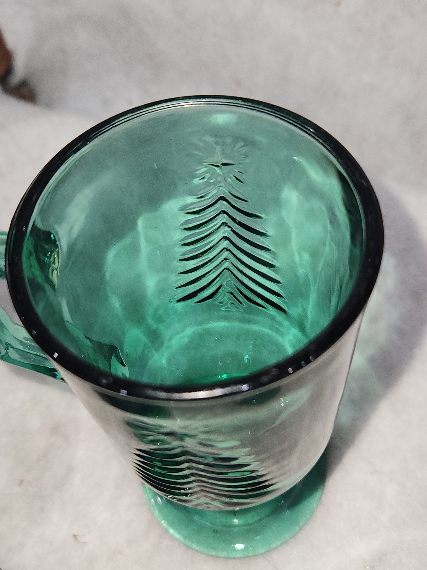Vintage Indiana Glass Evergreen Tree Holiday Classic Footed Mug Set of 3 - 7oz mug5