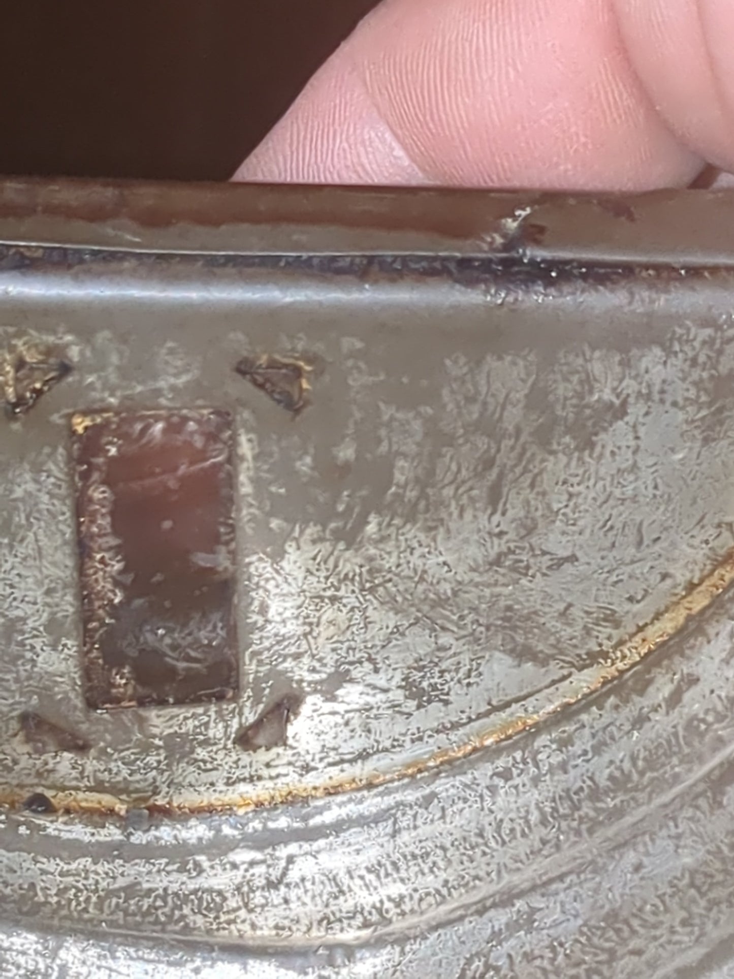1890's Hinged Bread Pan Viewing Window round bread roll mould loaf baking pan pudding pan antique kit893