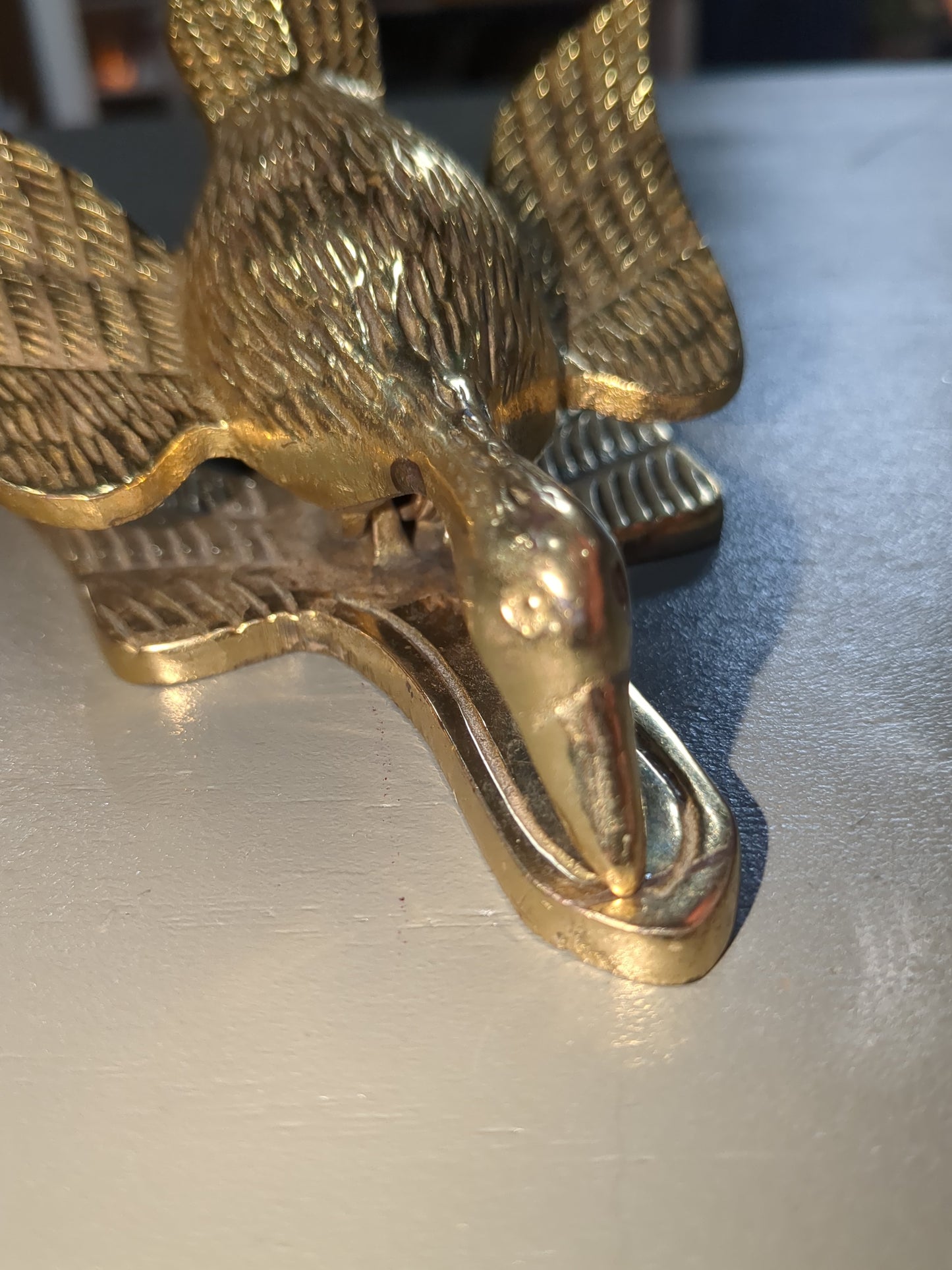 Vintage Virginia Metalcrafters Brass Goose Duck Paper Weight Clip Letter Holder br11