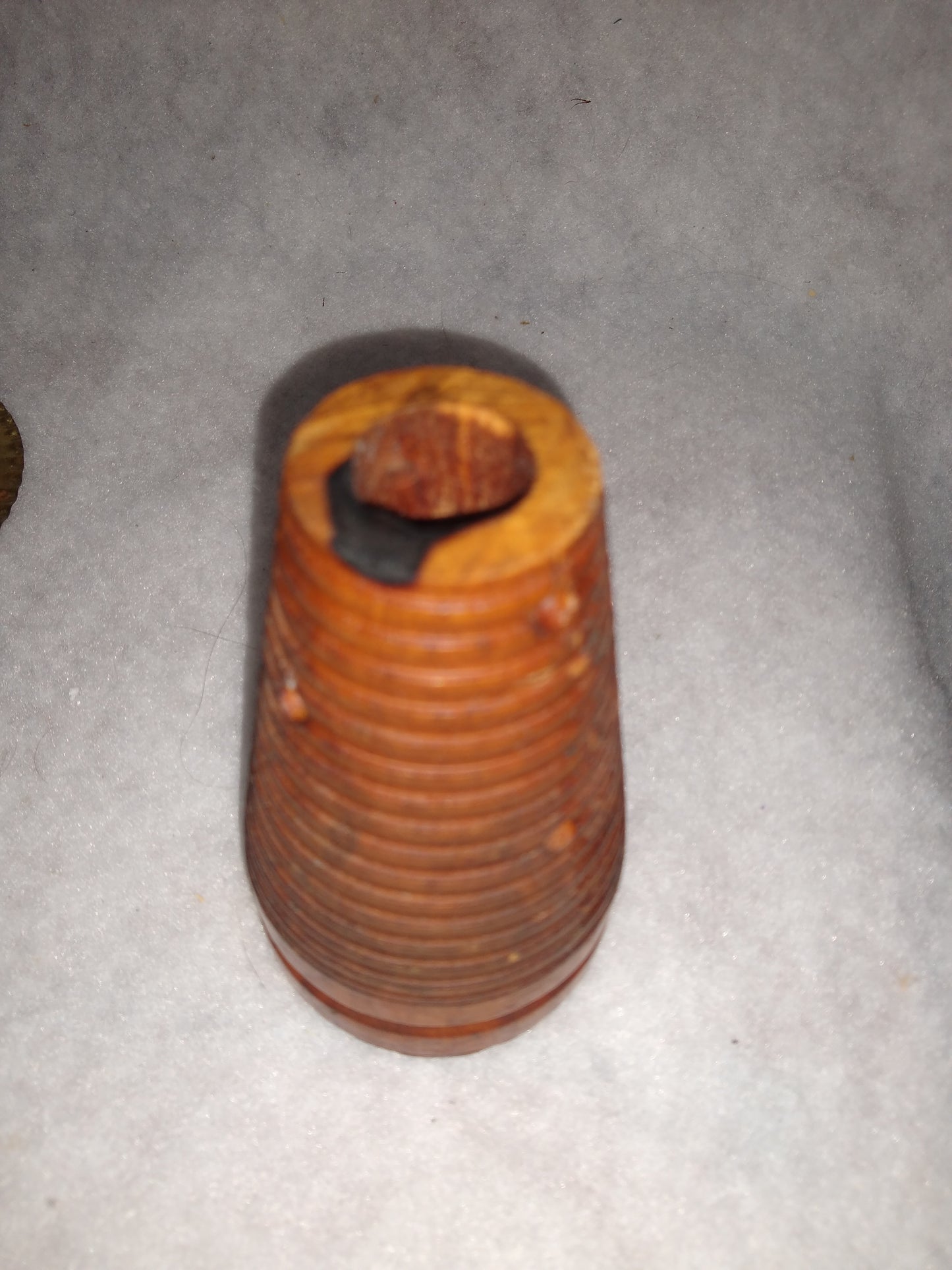 Antique wooden beehive spool sp54