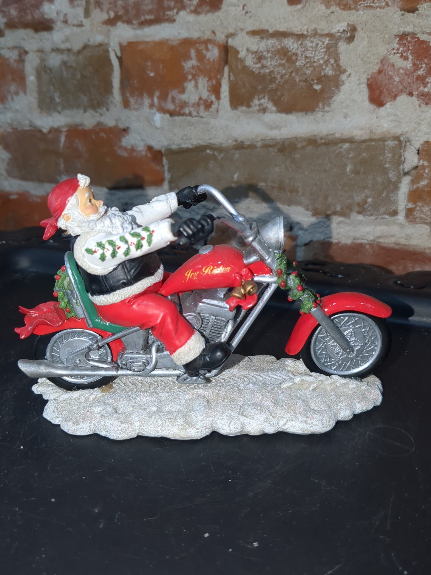 Christmas Limited Edition Rebel Without A Claus motorcycle Figurine "I'll Be Home for Christmas" by Hamilton r1