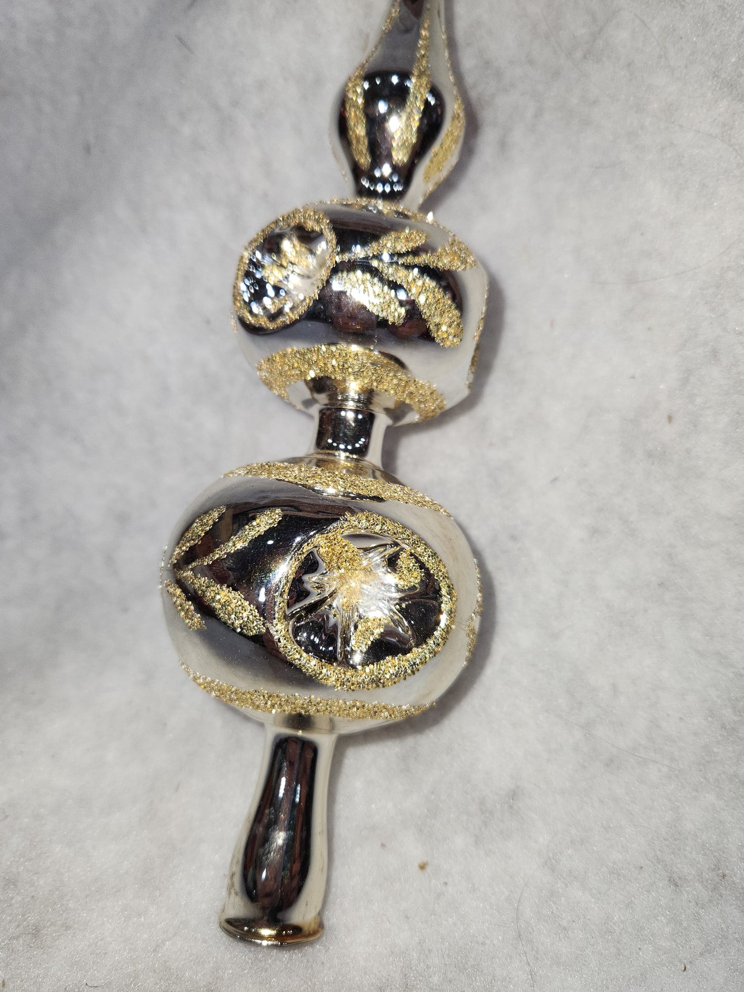 Vintage glass Christmas tree topper Commodore Romainia 12" tt71