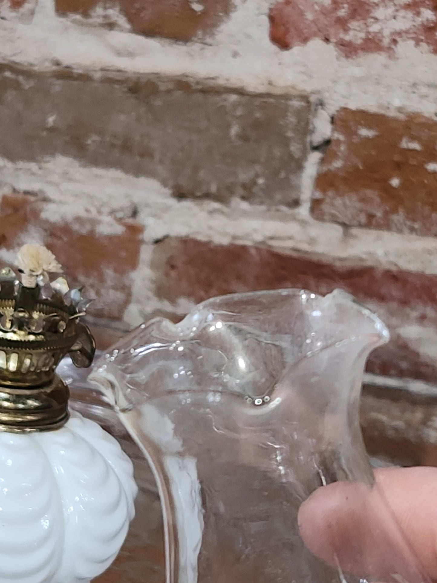 Vintage Milk Glass Swag or Drape Design Miniature Oil Lamp lamp7