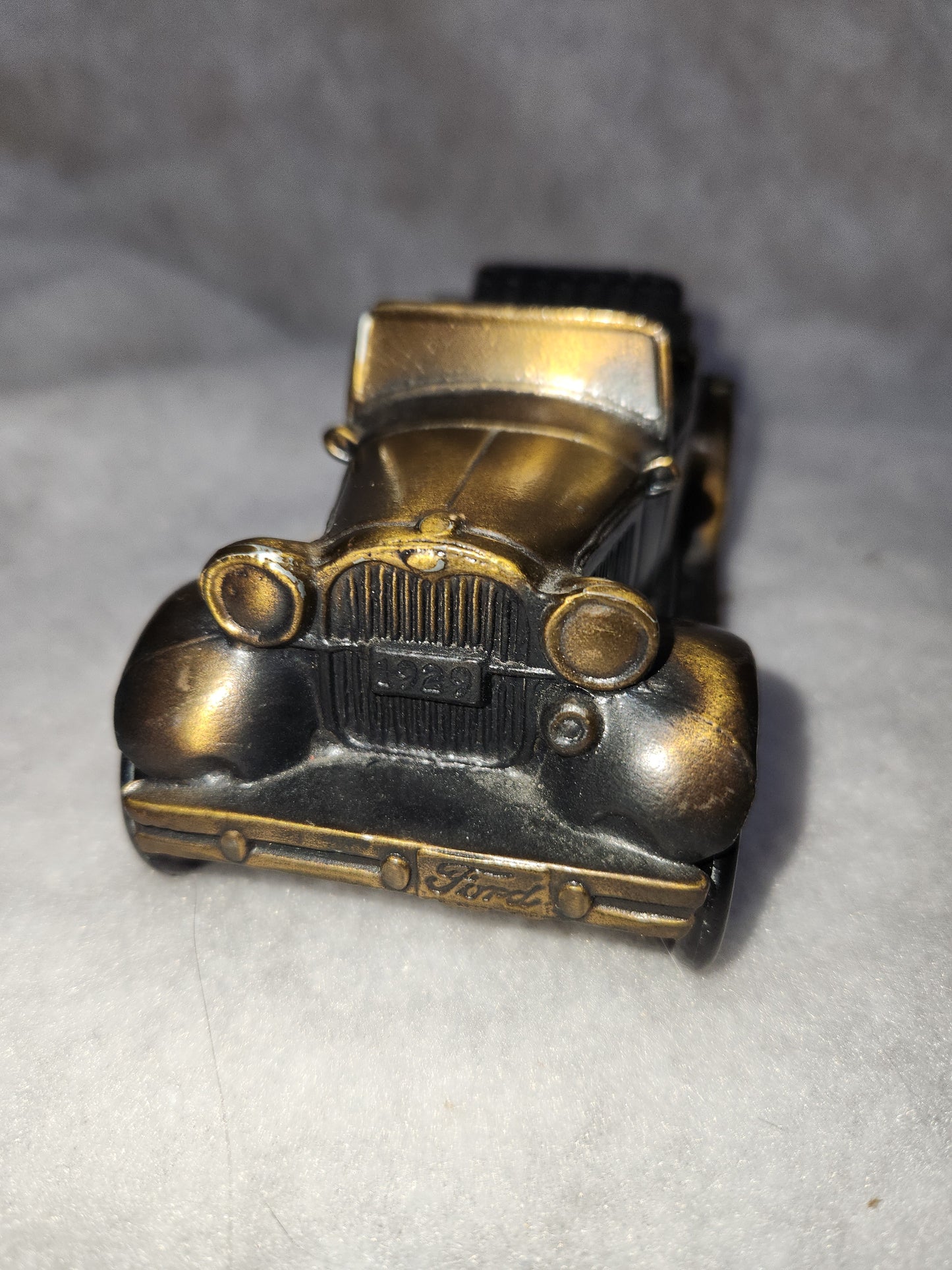 Vintage 1974 Banthrico Cast Metal Brass Plated 1929 Ford Roaster Coin Bank promotional gift cb65