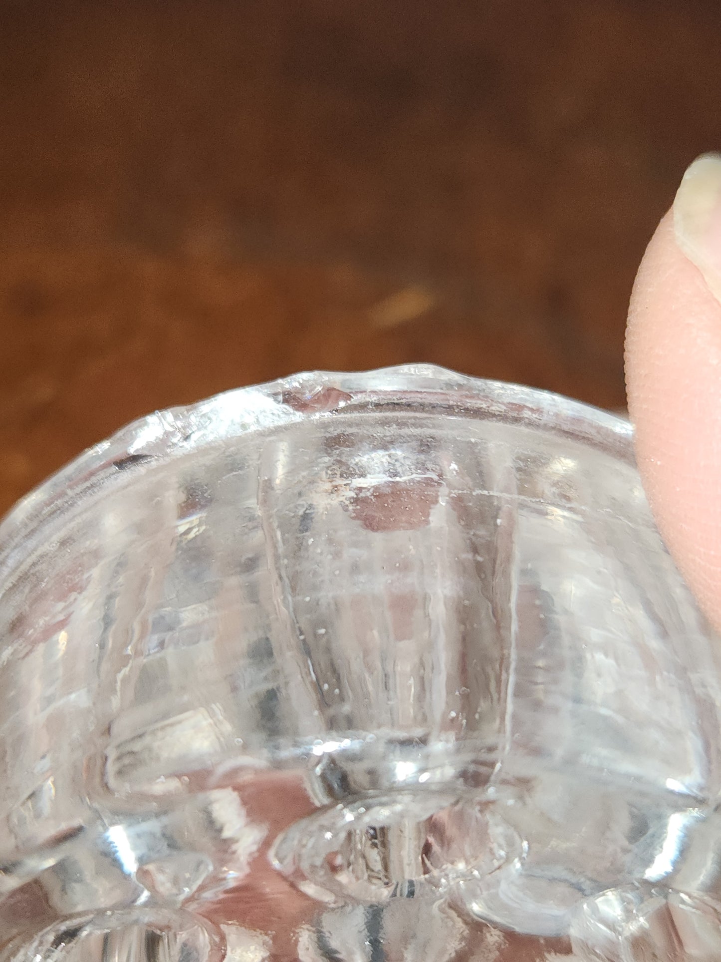 Vintage Clear Glass 7 Hole Flower Frog vase opening for Stem Arrangement ff98