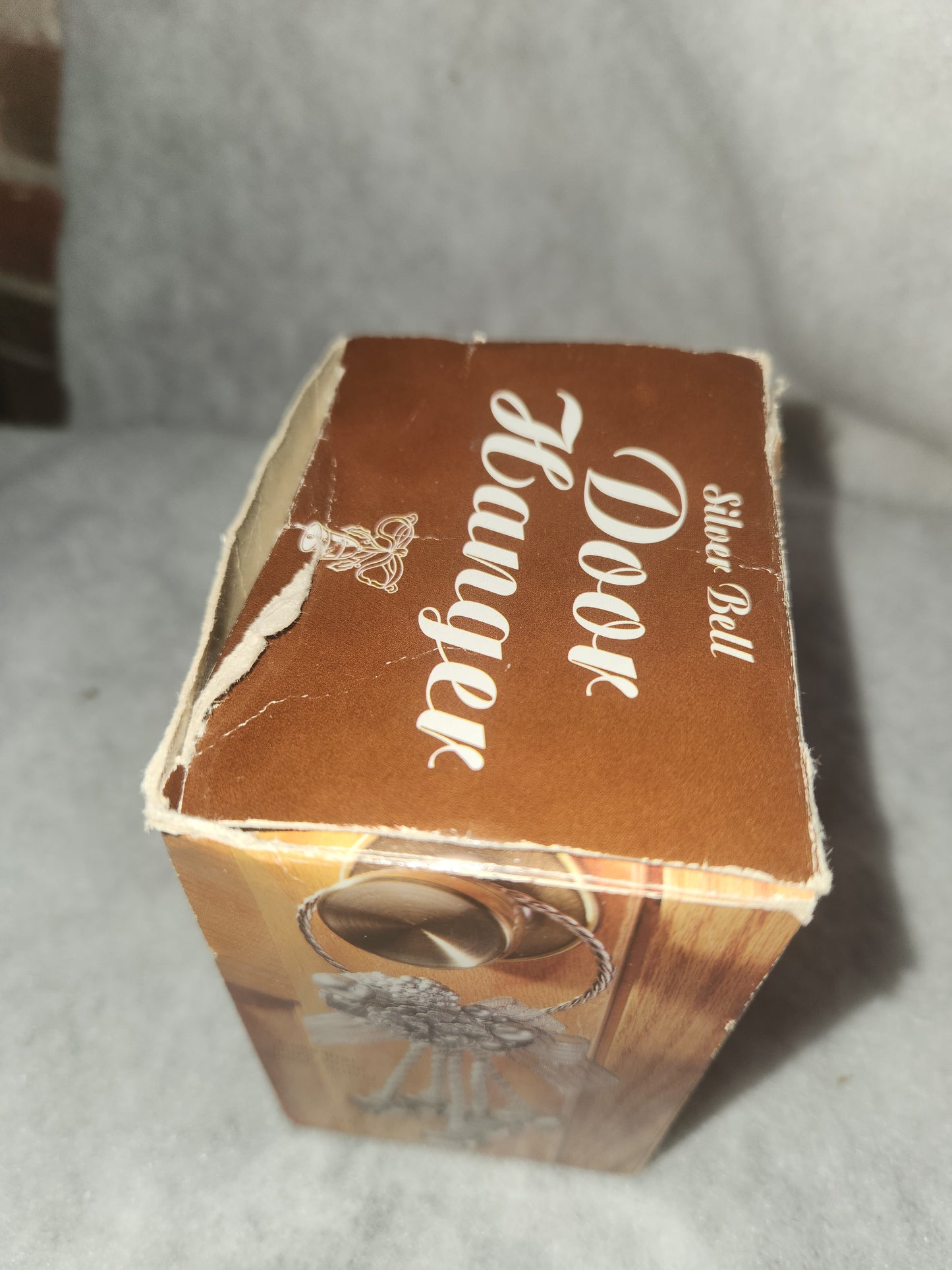 NOS GIFTCO SILVER BELL DOOR KNOB HANGER 12" LONG NEW IN BOX METAL dk7