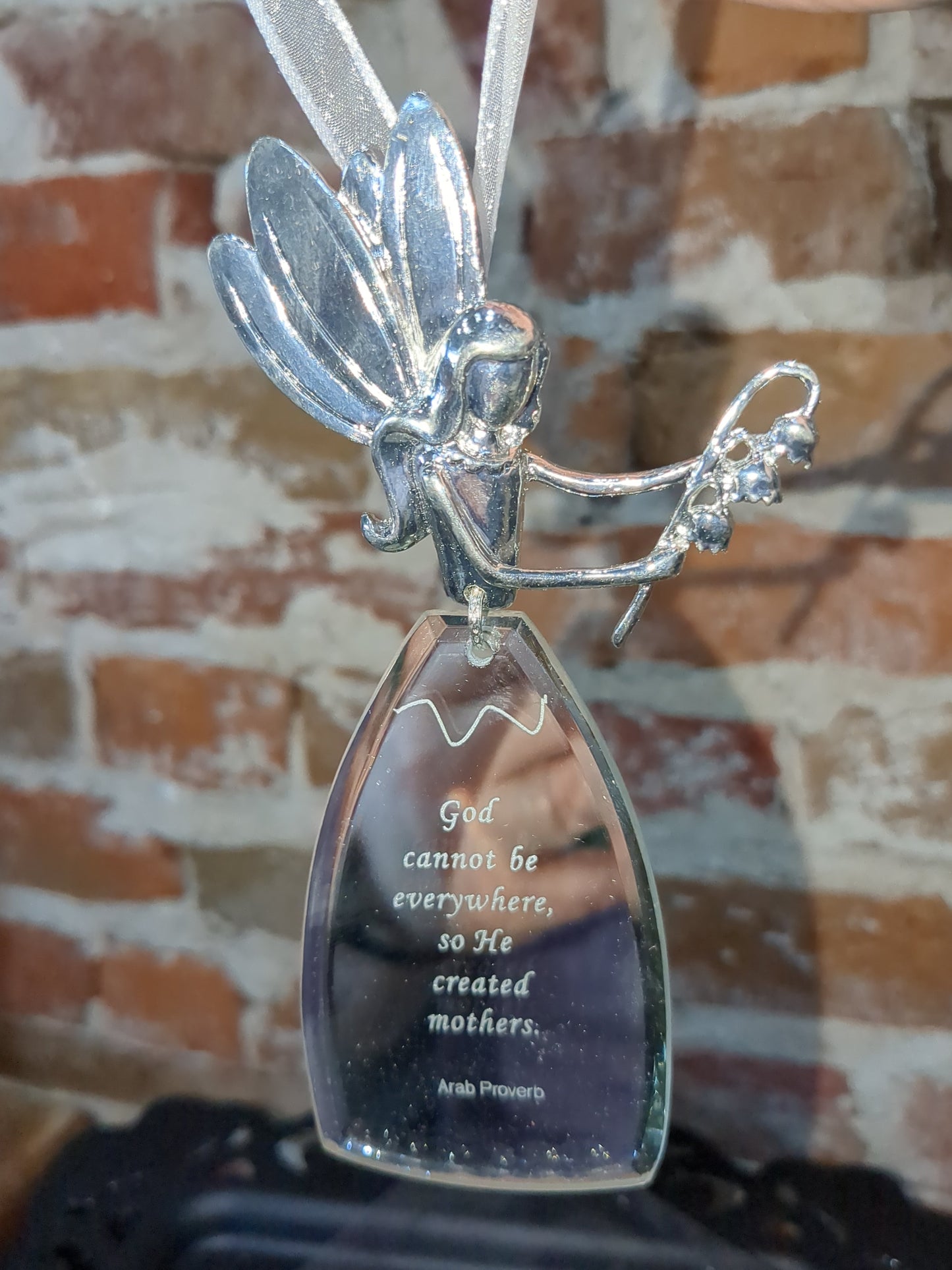 Angelic Reflection angel ornament "God cannot be everywhere, so He created mothers" ang66