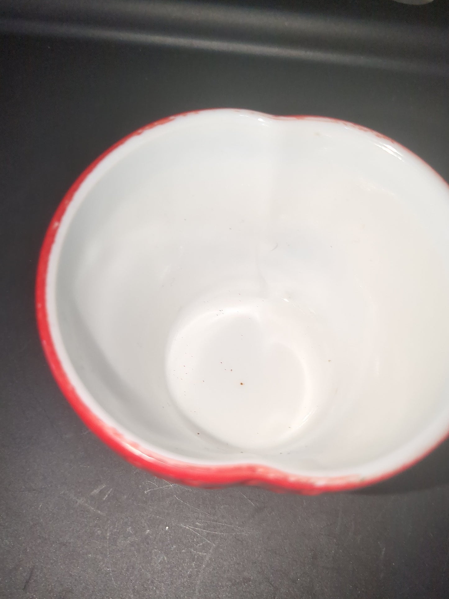 Vintage Hazel Atlas Painted Milk Glass strawberry jar bowl jam trinket mg78