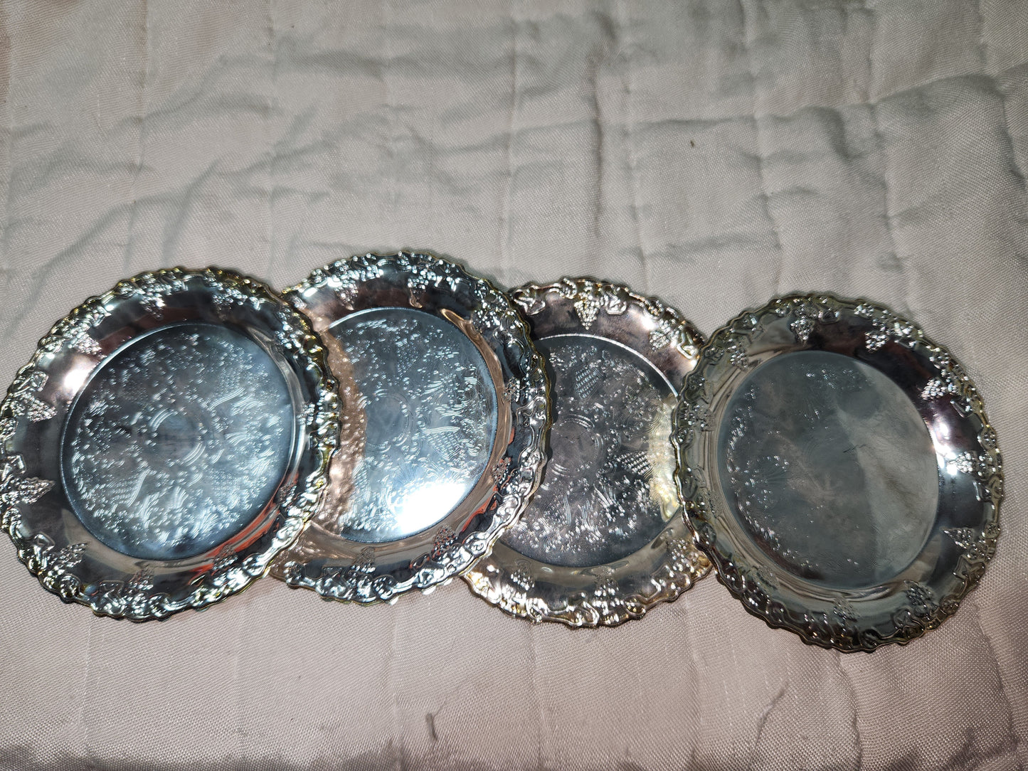 Vintage Set Of 4 Crea Milano Design silver-plated coaster set MCM