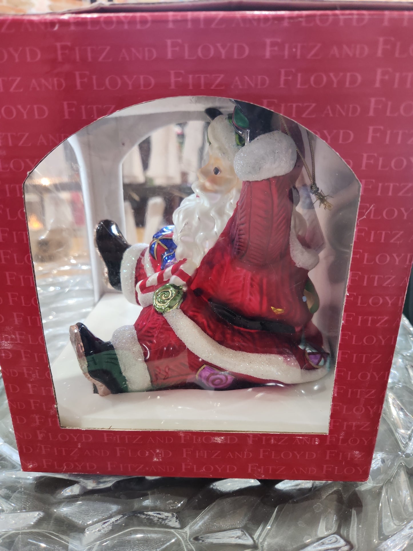 Fitz & Floyd Classics Mercury Glass Santa Ornament Christmas Sugarplum orn543