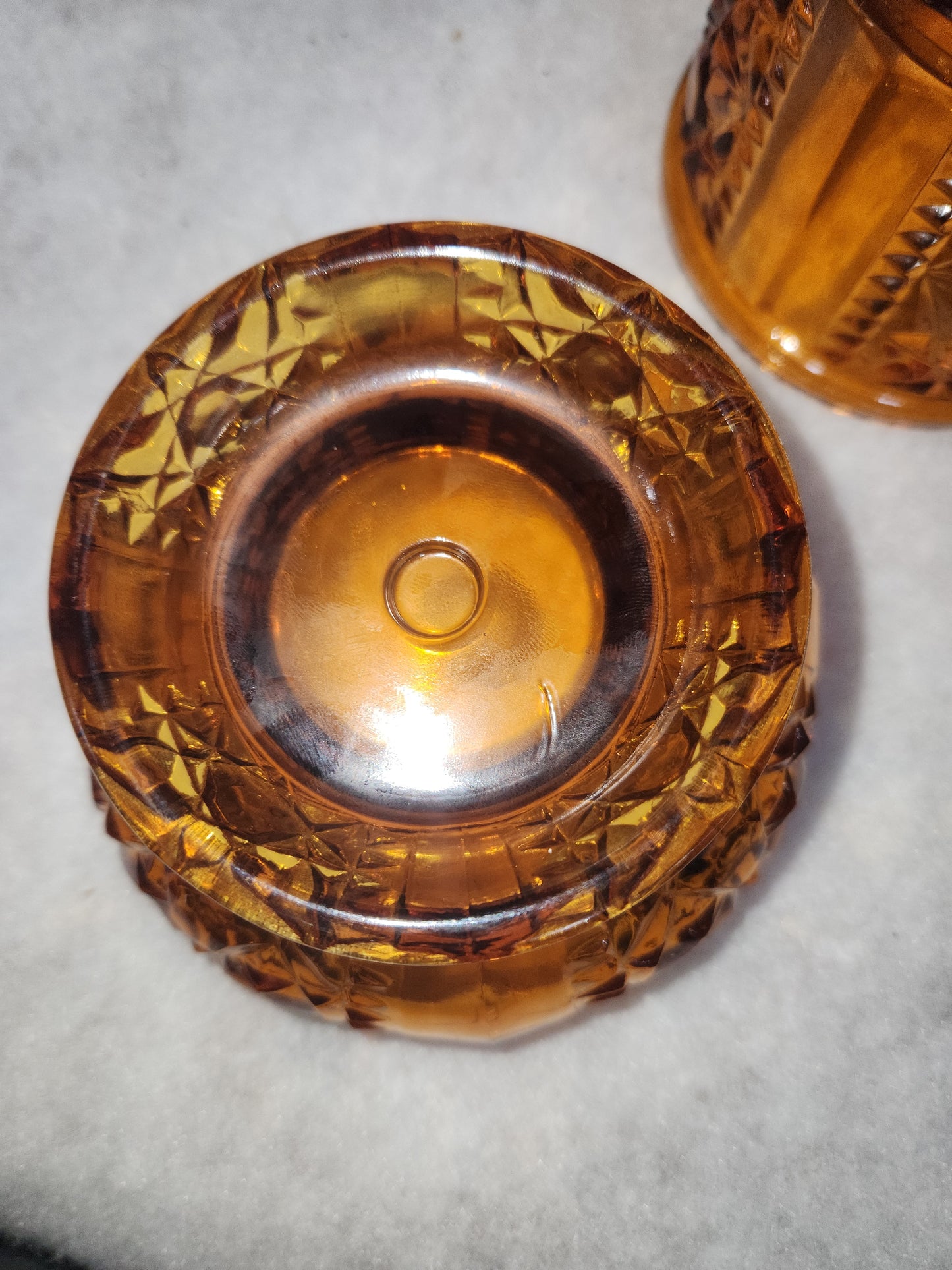 Vintage Indian Glass Amber pressed glass bar and star fairy lamp fl1