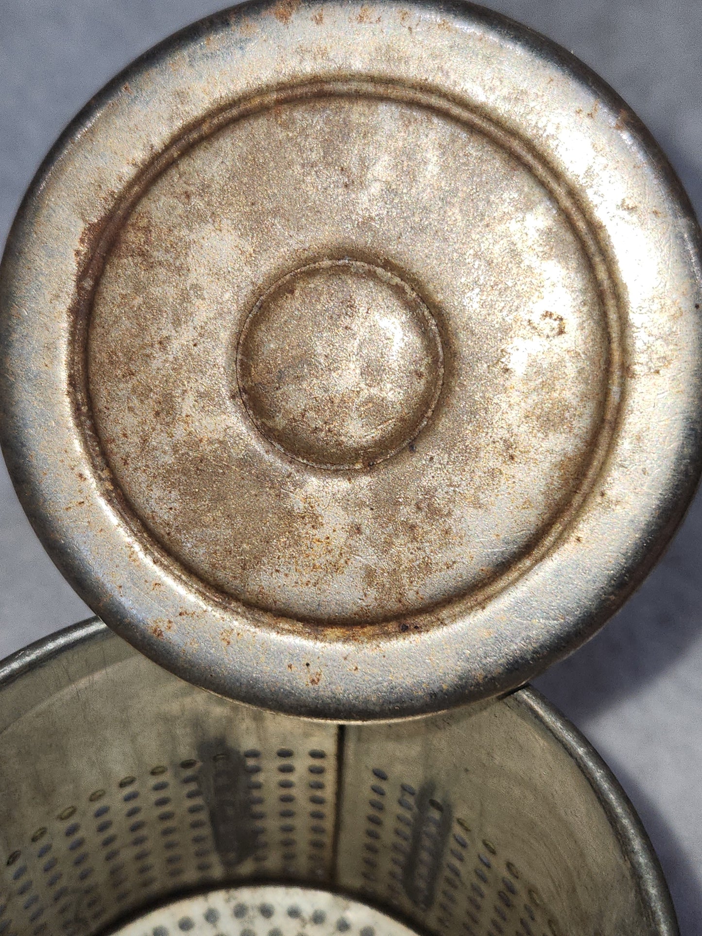 Vintage Old Green Potato Ricer Dirty Mint Green Handle Universal No Makers Mark kit920