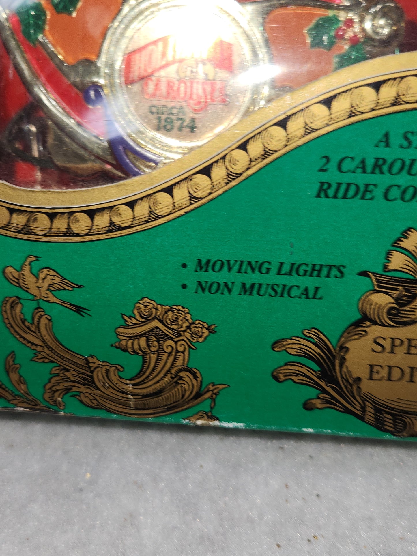 Vintage Mr Christmas Holiday Carousel Ornaments Circa 1874 Circus Animals Lion Zebra car50