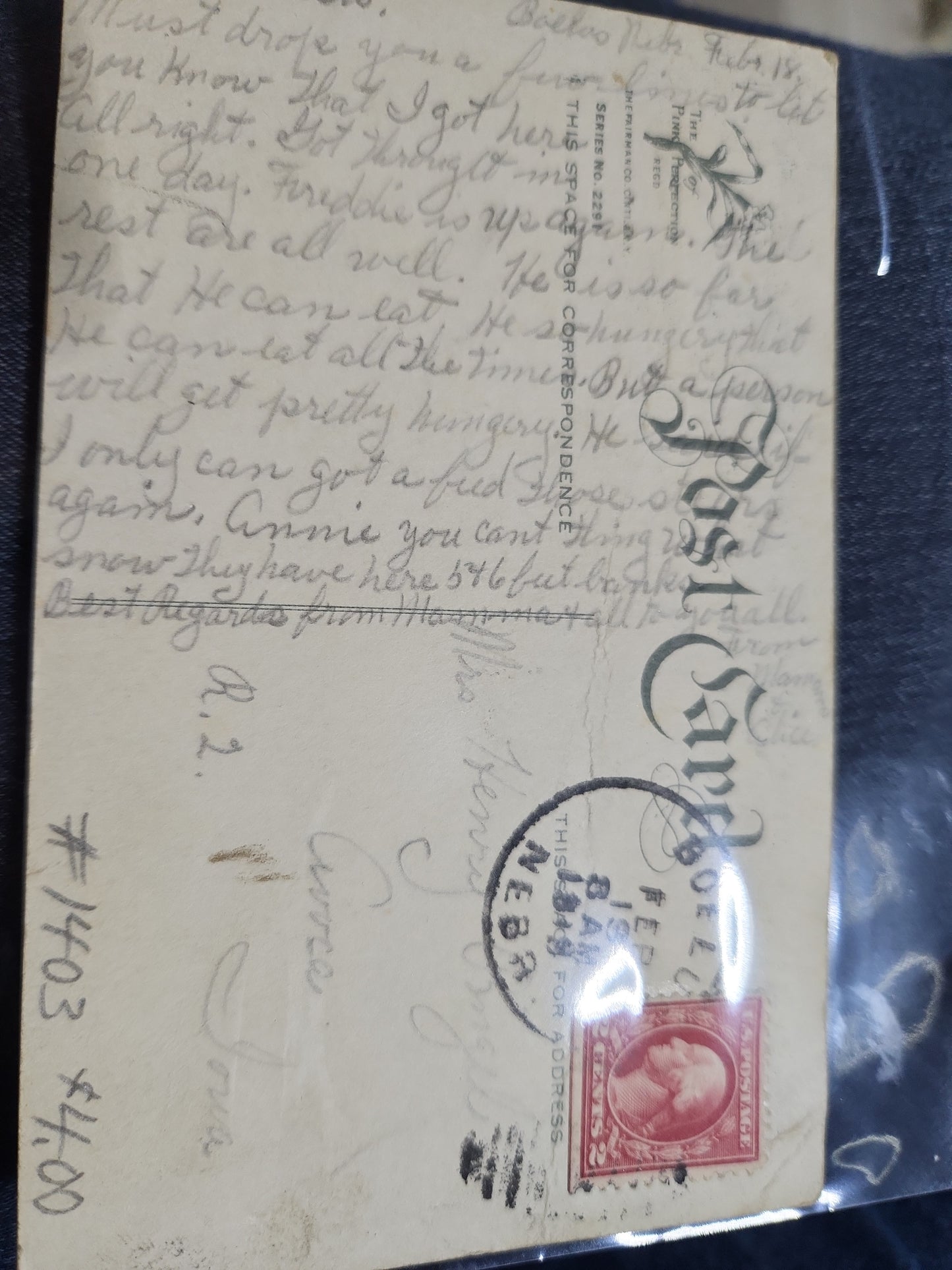 1900s Rememerance postcard 1403