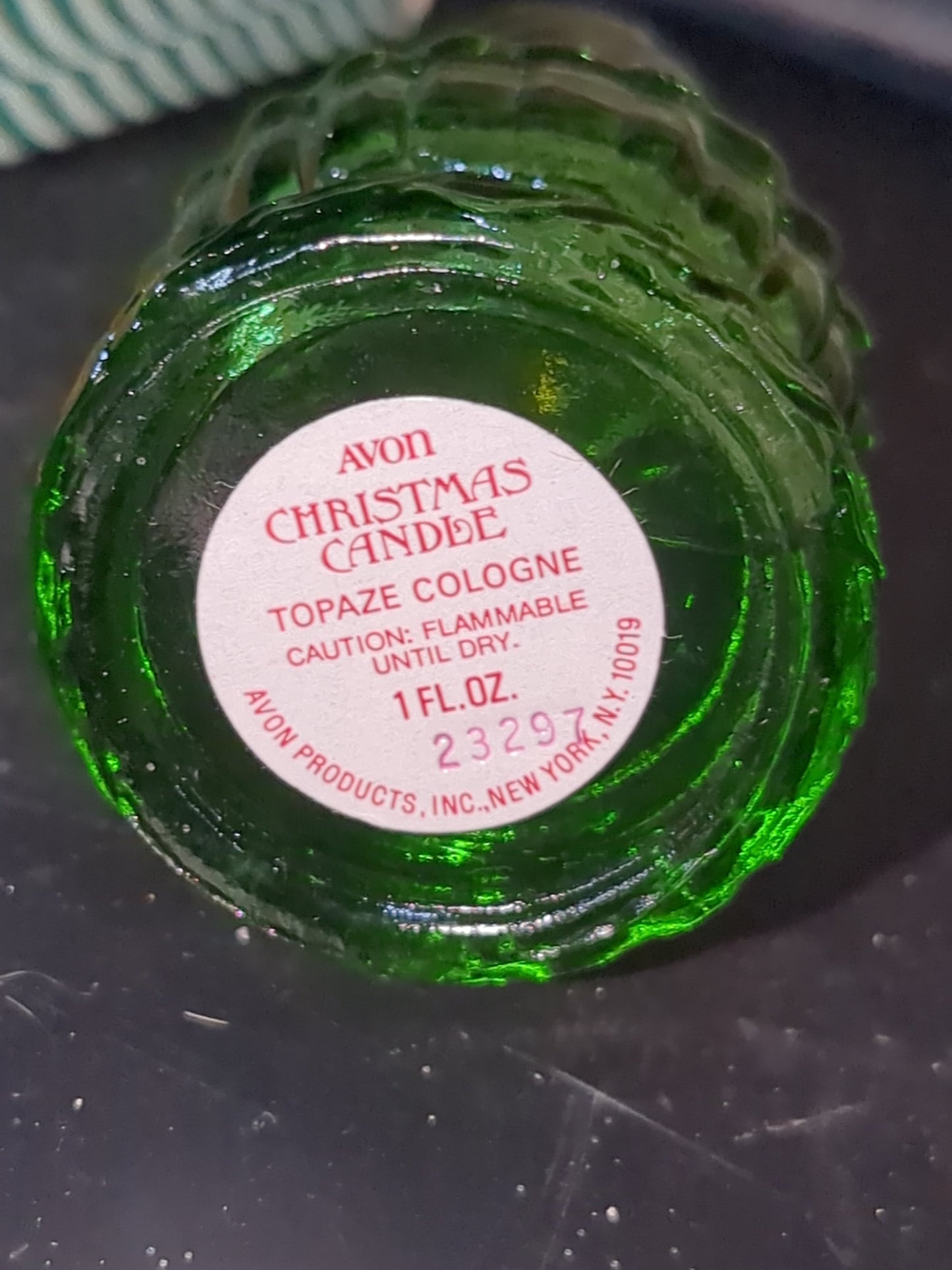 Vintage Avon glass Christmas candle Charisma cologne with Original Box empty av755