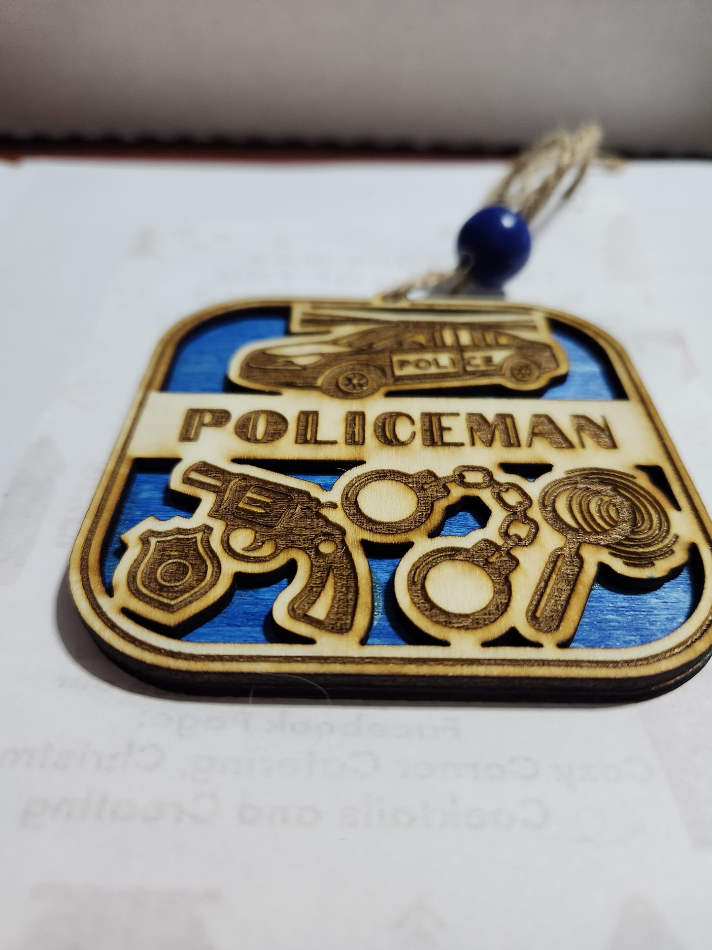 Wooden occupation ornaments or car charm-policeman