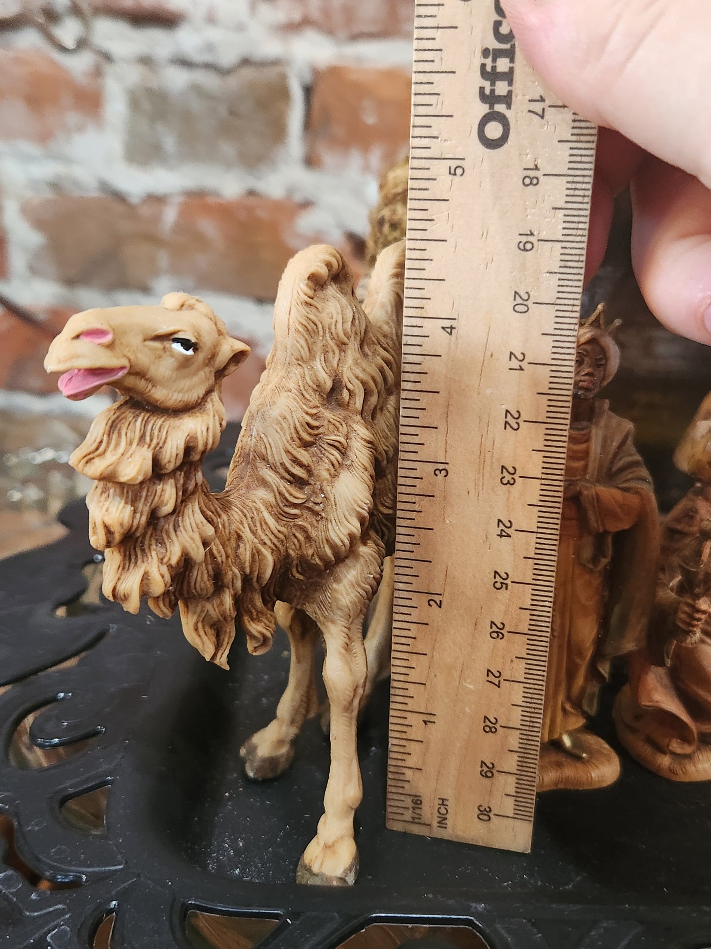 Vintage Fontanini Depose 1983 made in Italy Jesus Mary Joseph, 3 wise men, camel, goat, sheep, Angel stable