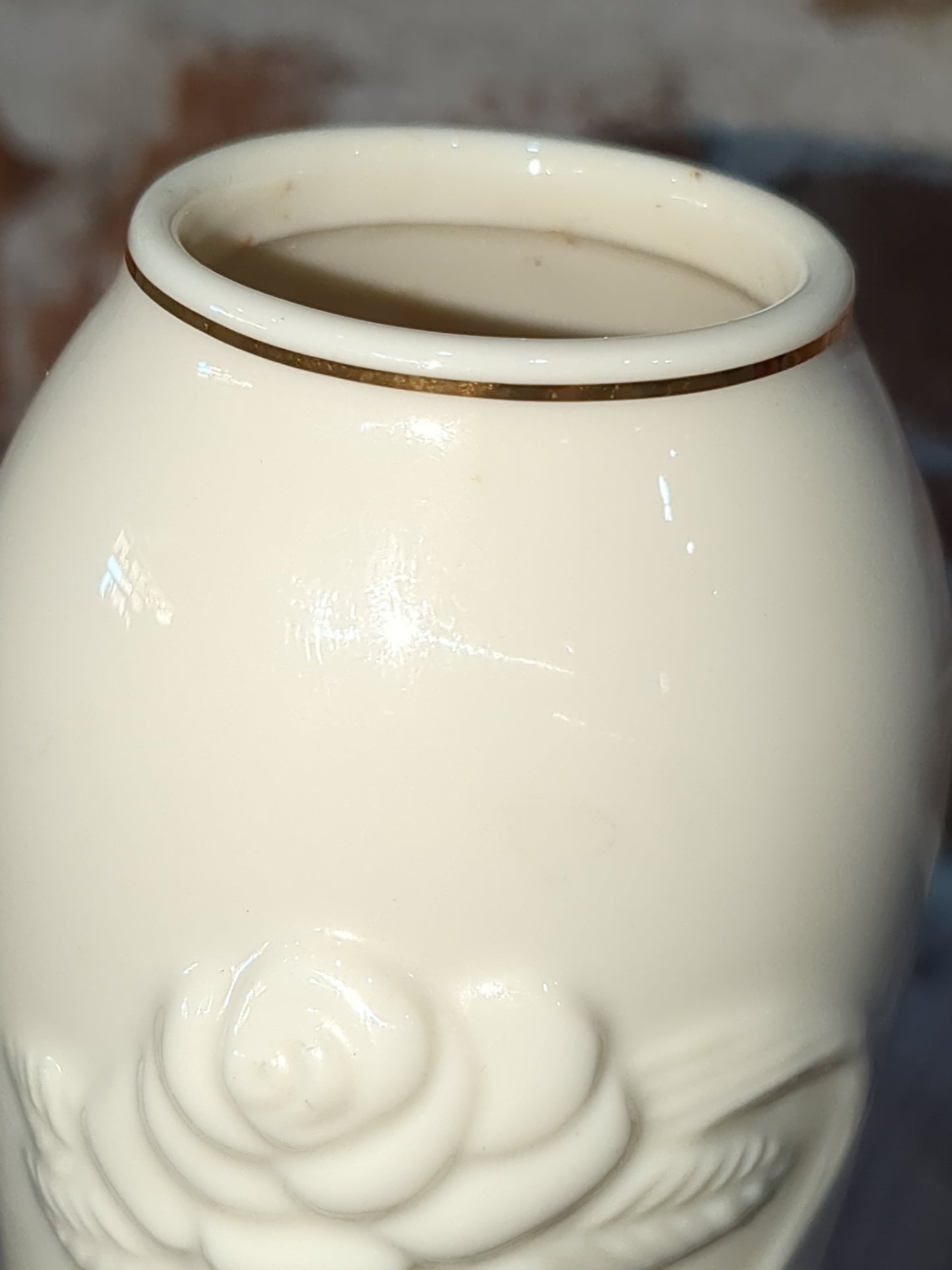 Vintage Lenox Rose Blossom Bud Vase Ivory Porcelain 24k Gold Trim 6" Tall lbv