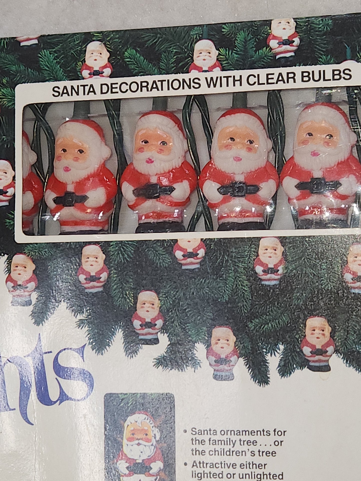 Vintage NIB String-a-Long Santa Lights General Electric NOS