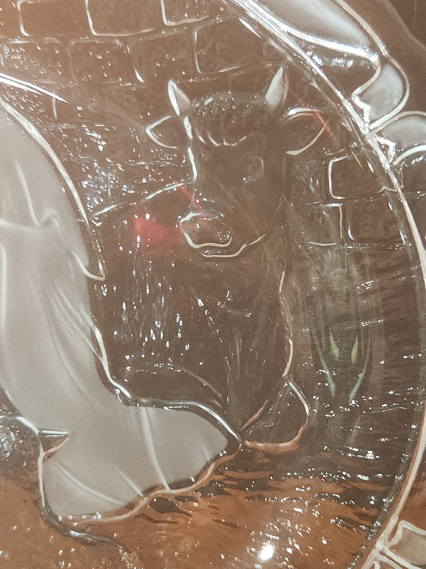 Mikasa Christmas Nativity display platter, trinket Dish, plaque crystal 9" x 7"