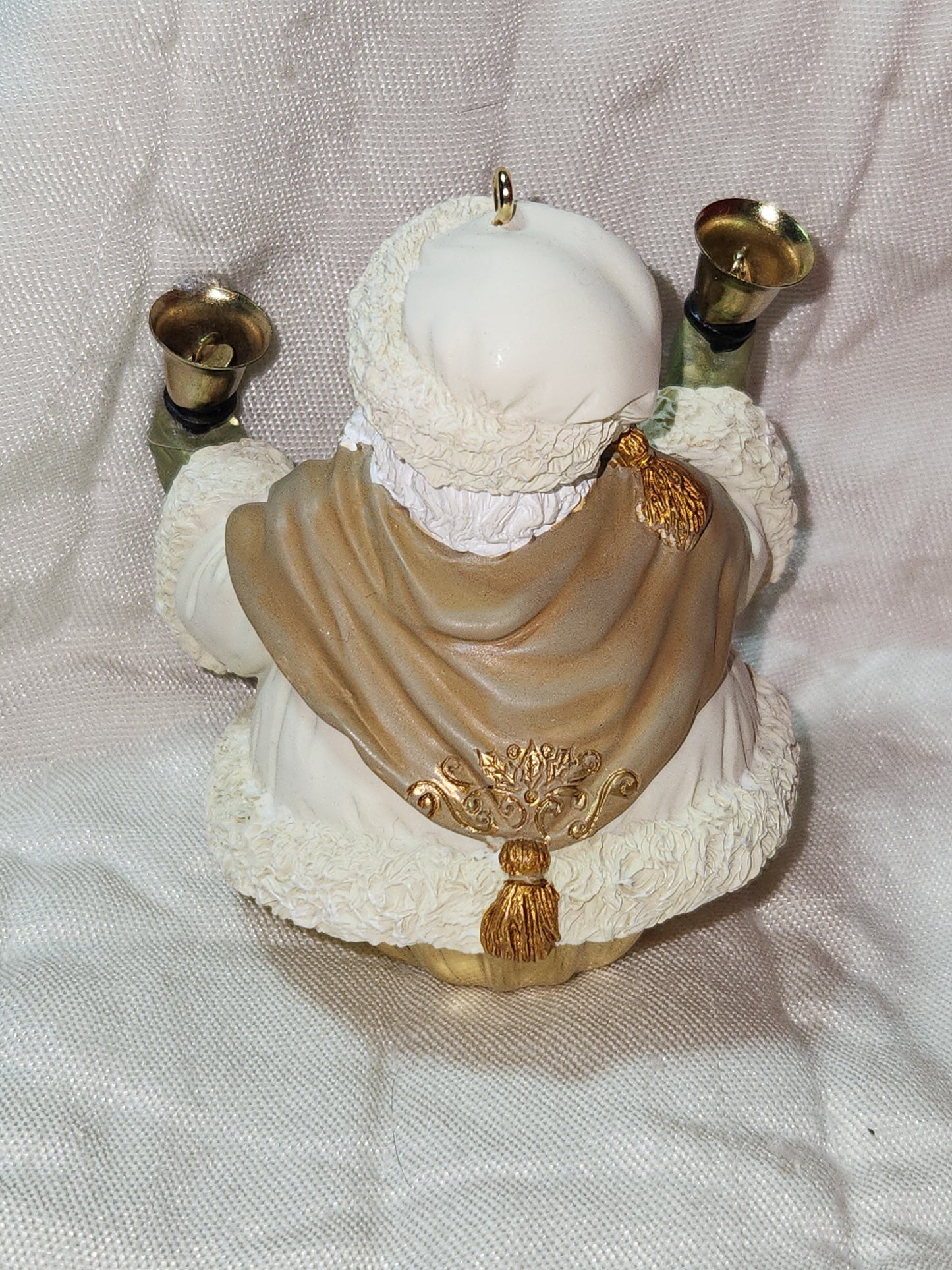 Hallmark Keepsake Ornament 2004 Jolly Old Kris Jingle Cream Gold Bell Ornament