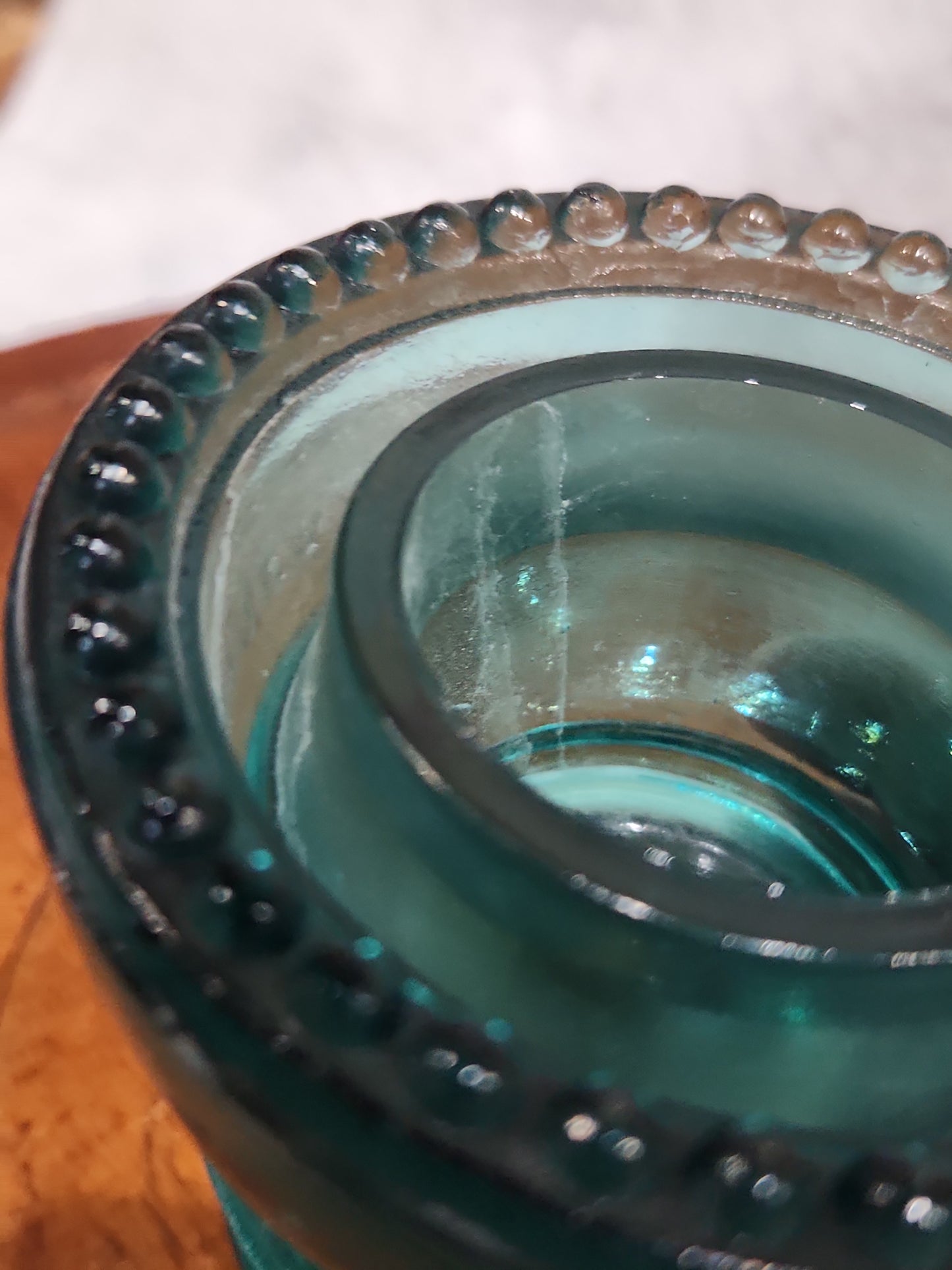H6-42 vintage Hemingray number 42 teal green insulator