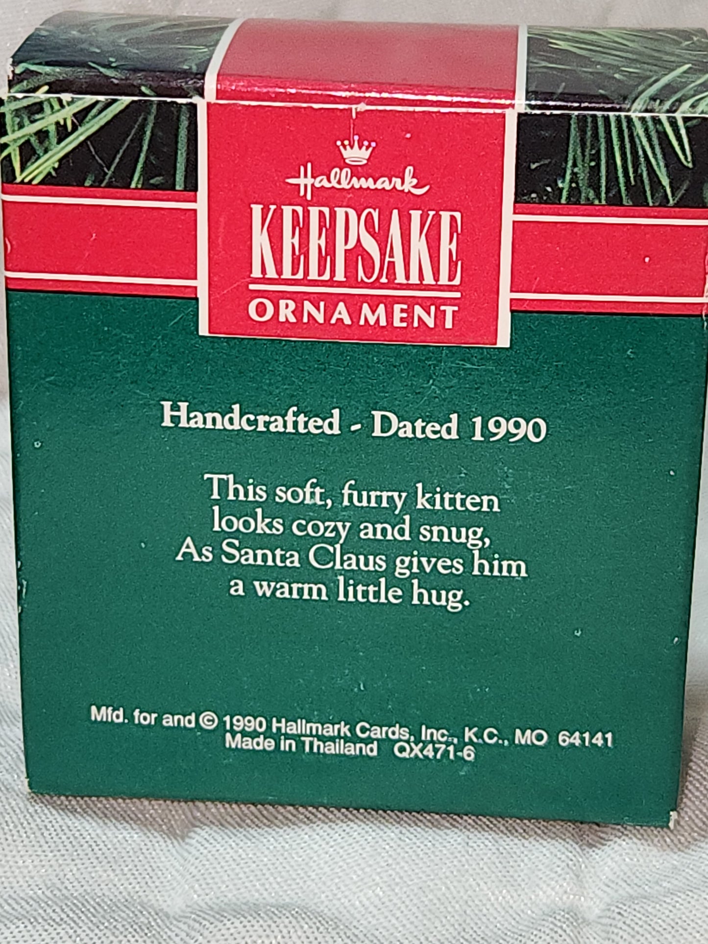 Vintage Hallmark Keepsake Ornament 1990 Kitty's Best Pal