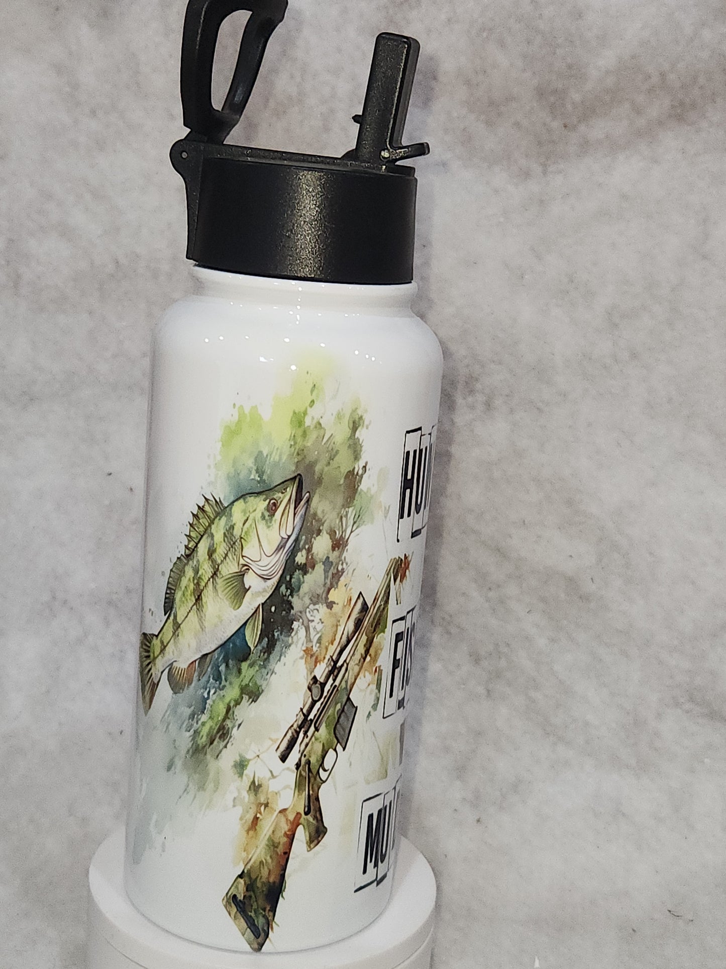 32 oz stainless steel insulated water bottle Tumbler Hunting Fishing Mudding t32h