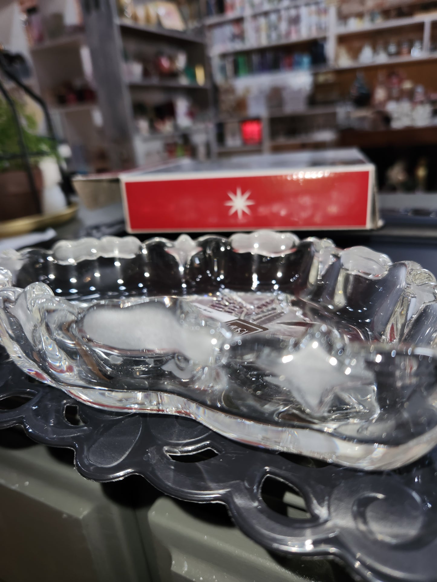 Vintage Mikasa Christmas Holiday Crystal Angel Music Sweet Dish - item# SA 985/210 mk3
