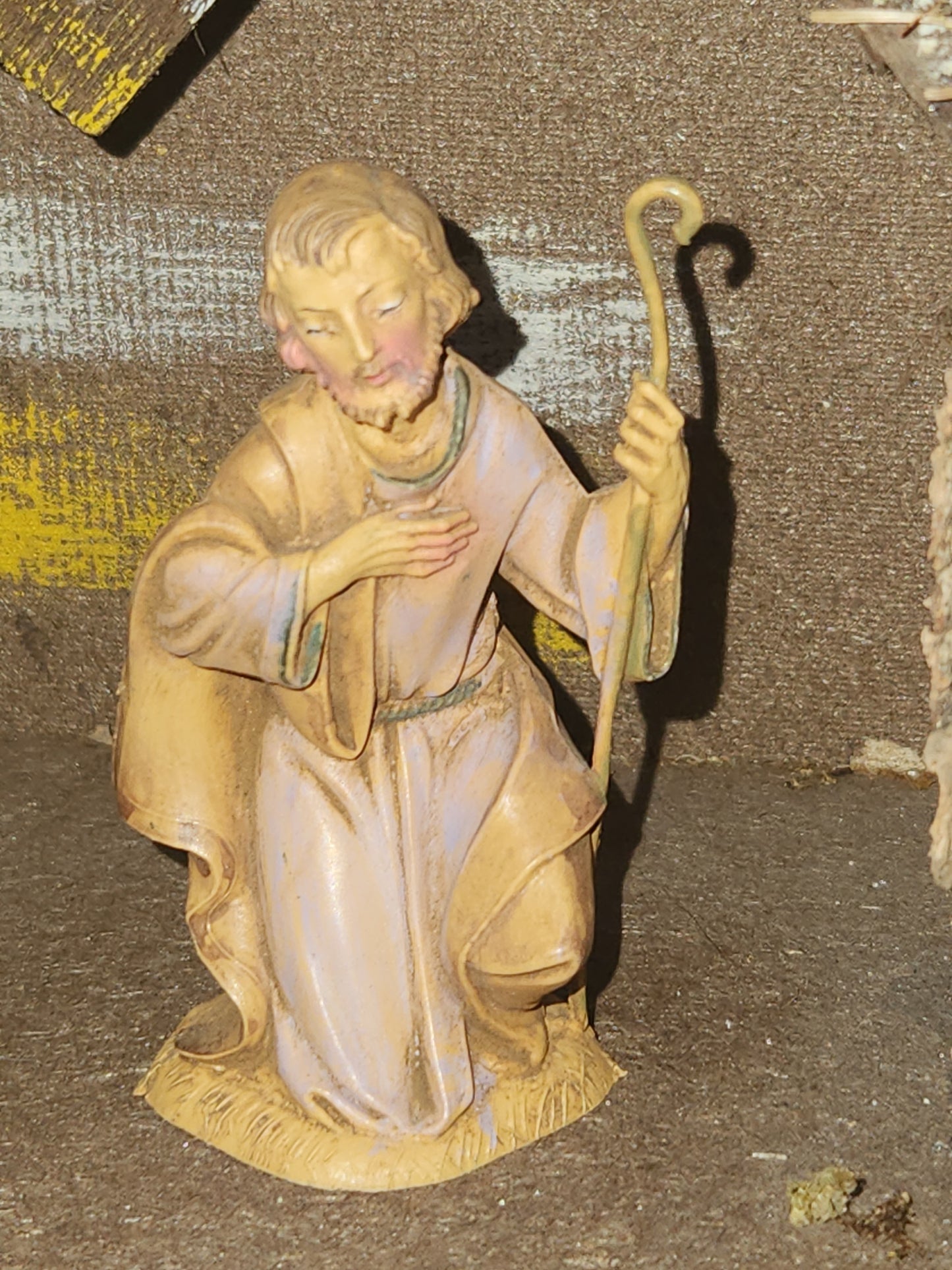 Vintage Fontanini Depose 1983 made in Italy Jesus Mary Joseph, 3 wise men, camel, goat, sheep, Angel stable