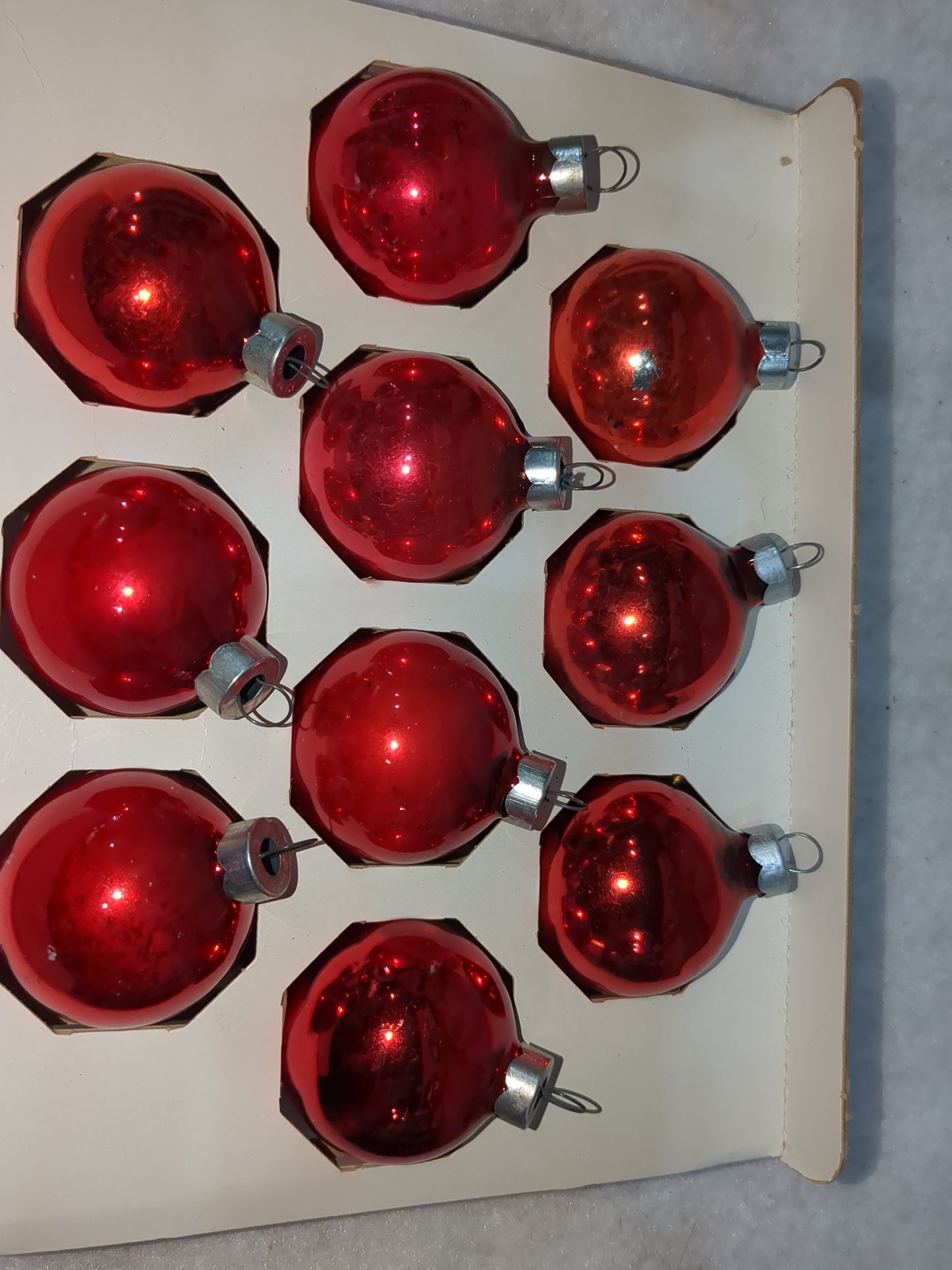 Box of Shiny Brite red ornament 1 1/2" box99