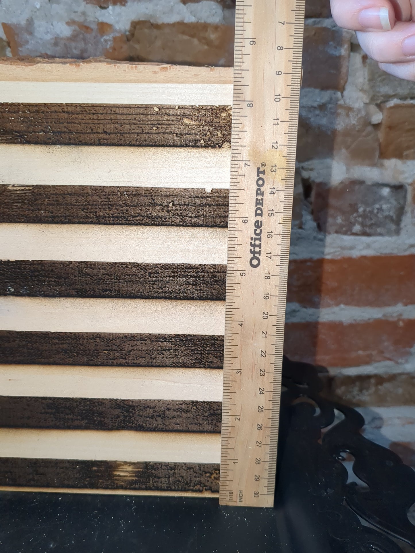 Live edge slab wood worn flag laser engraved ew52