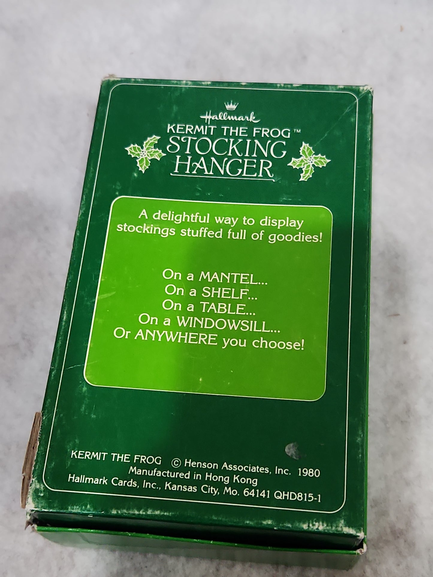 Vintage Hallmark Christmas Stocking Hanger Holder Kermit the Frog 1980 Muppets sh238