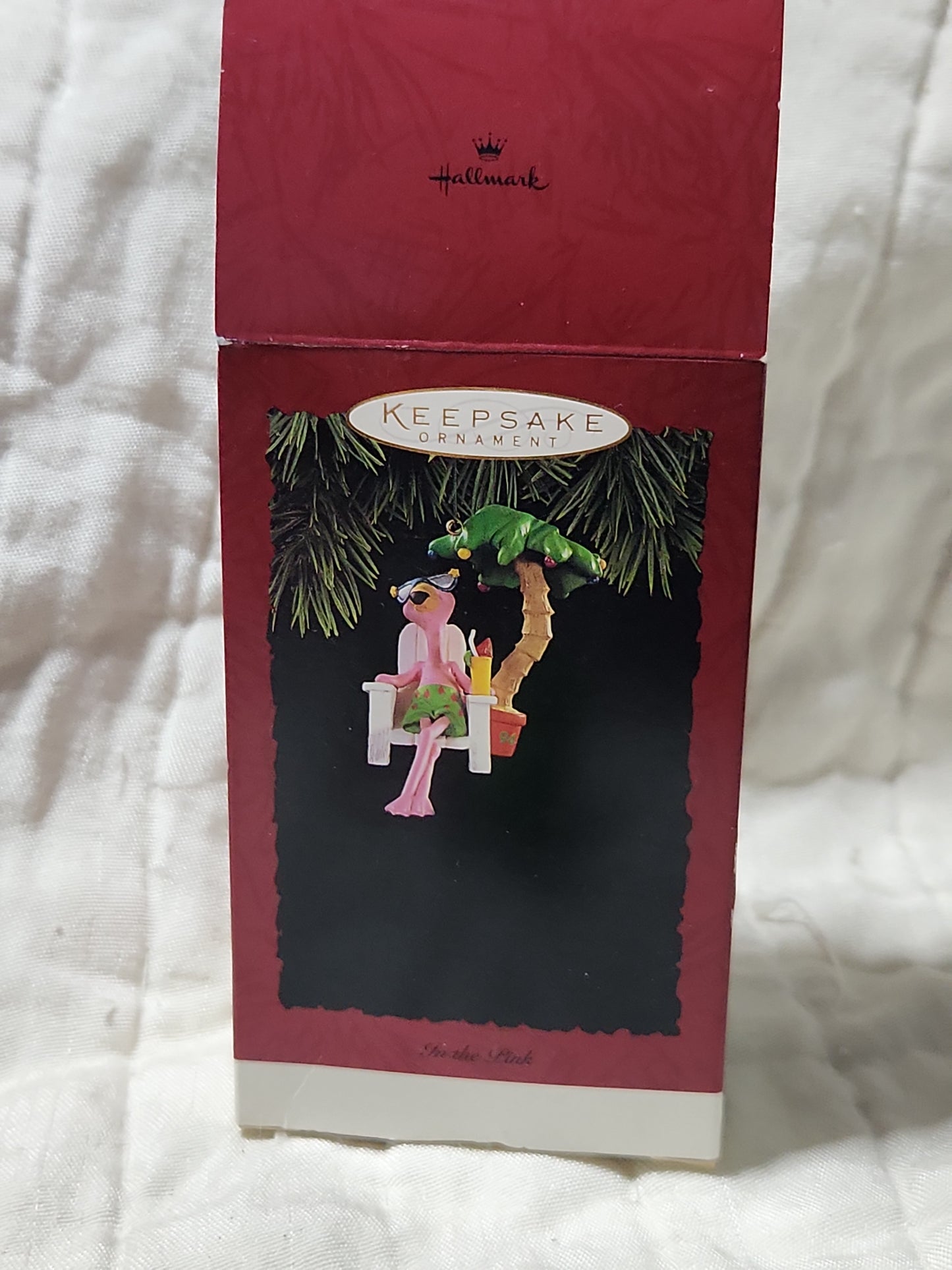 Vintage Hallmark Keepsake Ornament 1994 In the Pink Flamingo lounging