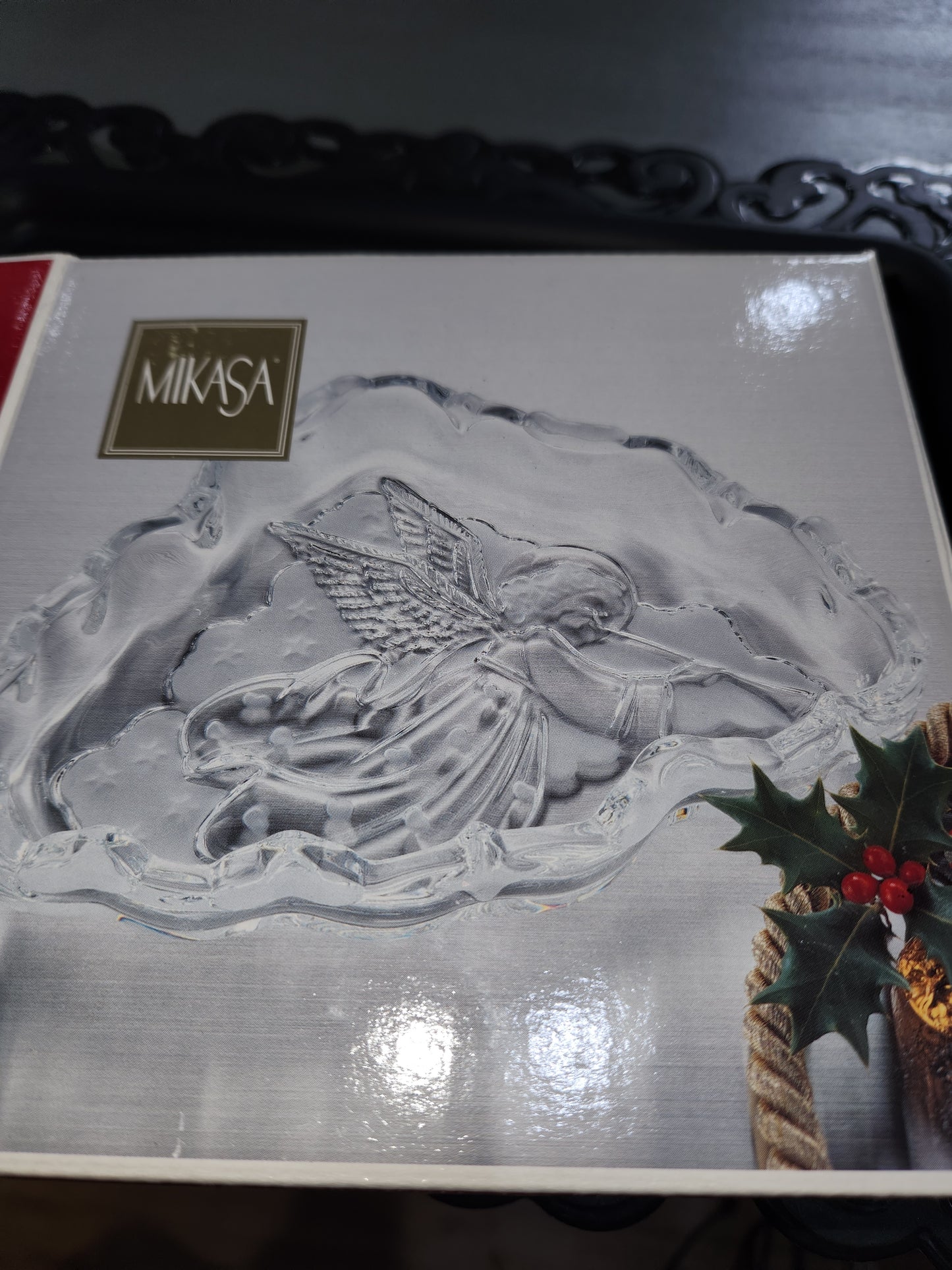 Vintage Mikasa Christmas Holiday Crystal Angel Music Sweet Dish - item# SA 985/210 mk3